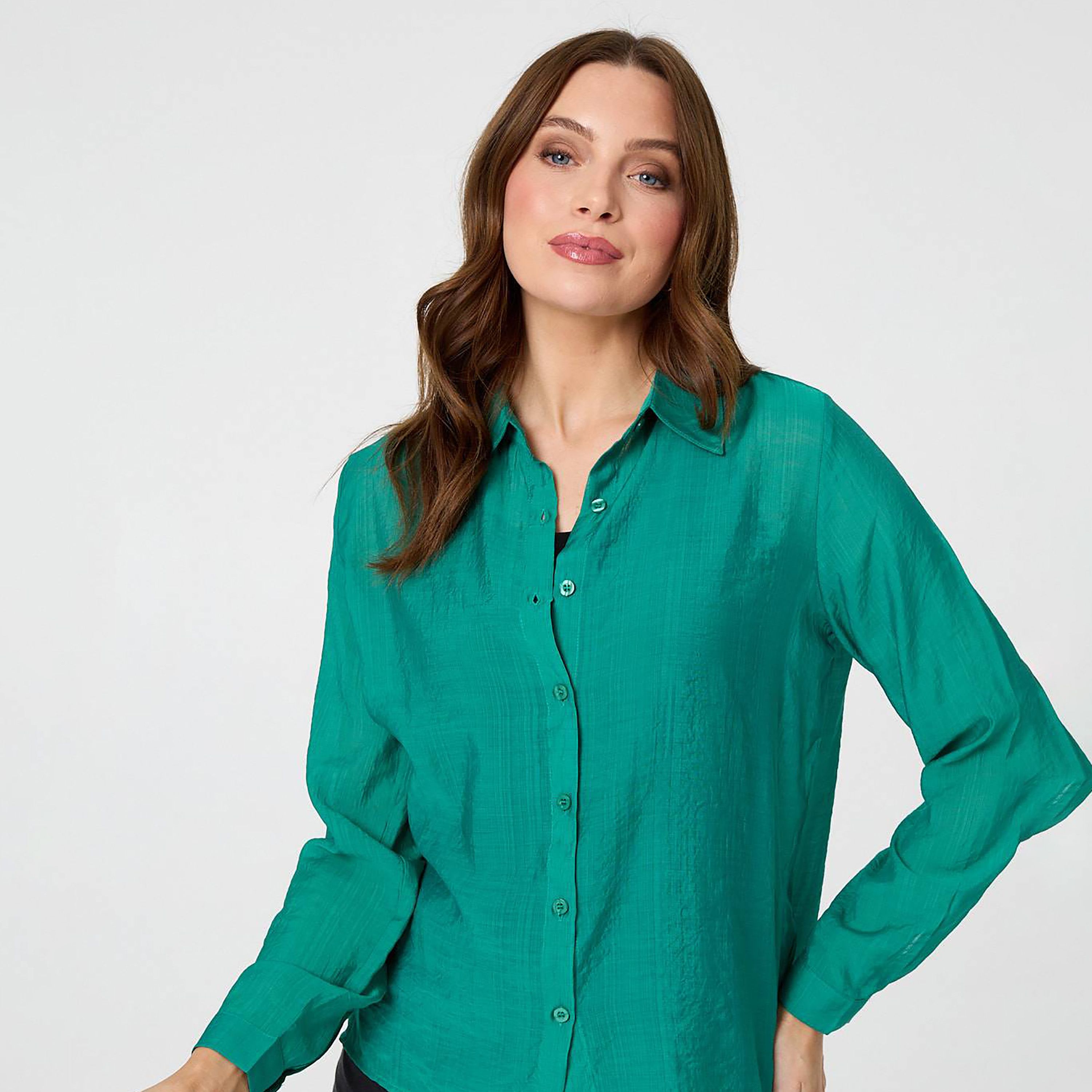 قميص نسائي بياقة من إيزابيل لندن-women-clothing-shirtsandblouses-shirts-image-12
