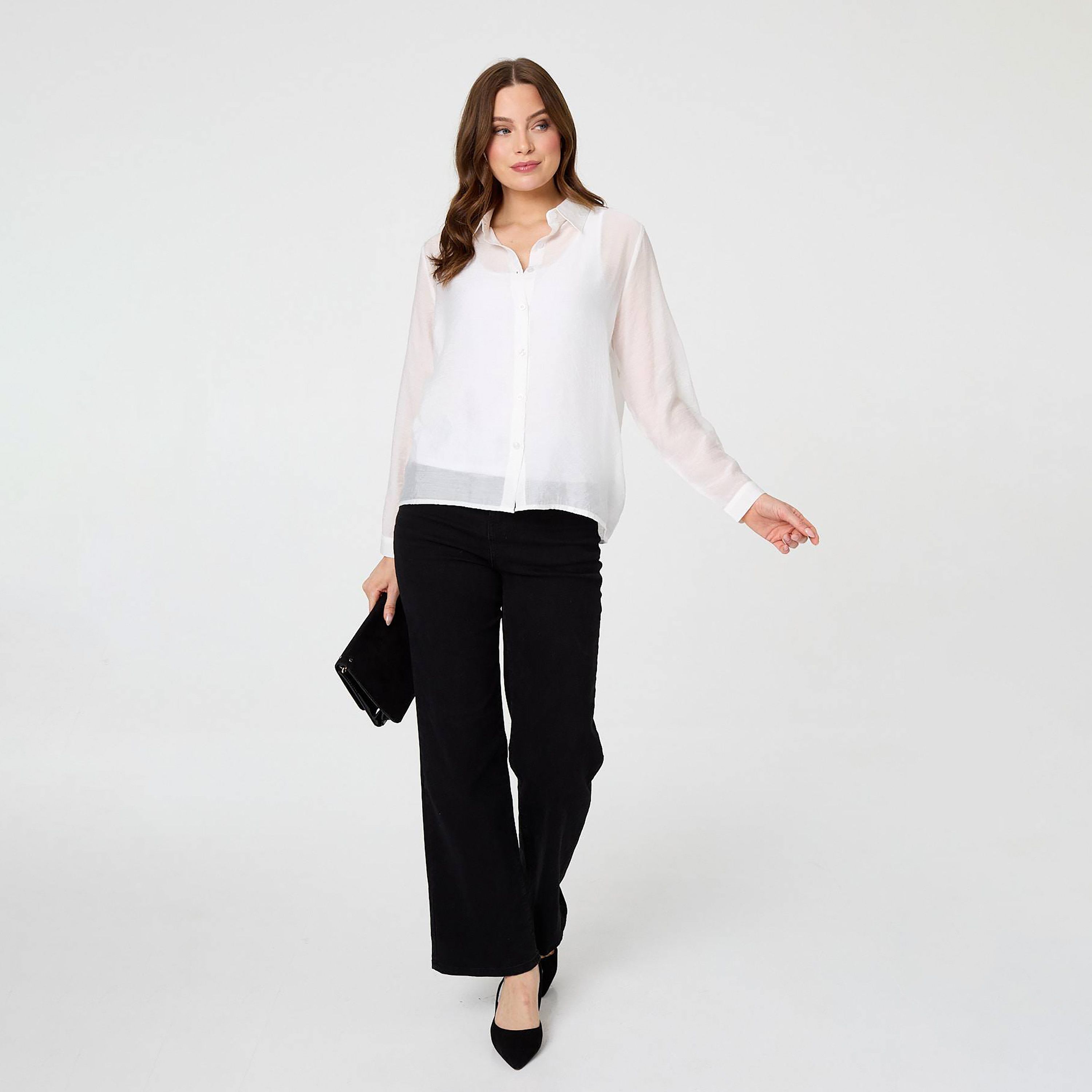 قميص نسائي بياقة من إيزابيل لندن-women-clothing-shirtsandblouses-shirts-image-18