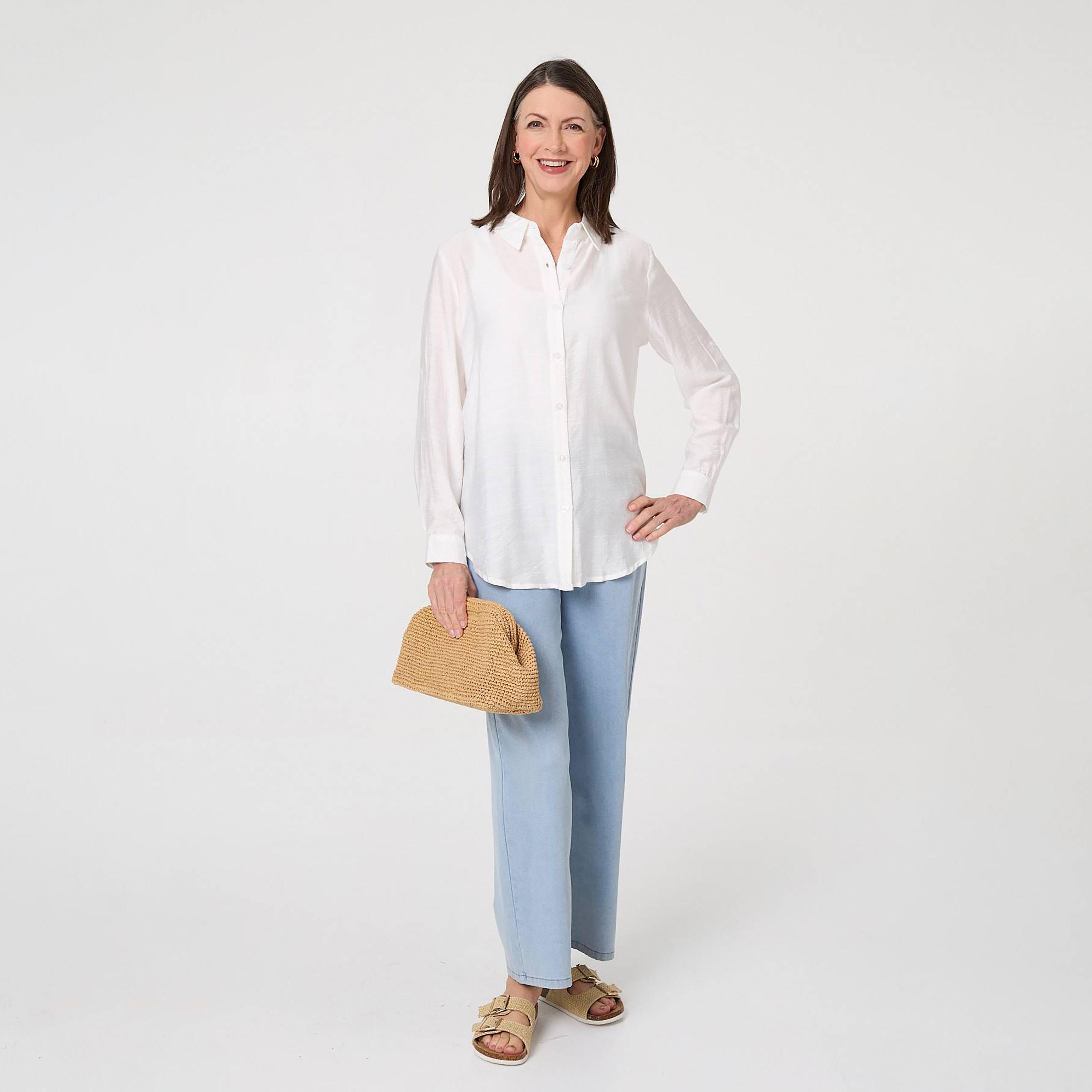 Izabel London Collared Roll-Up Sleeves Women's Shirt-women-clothing-shirtsandblouses-shirts-image-2