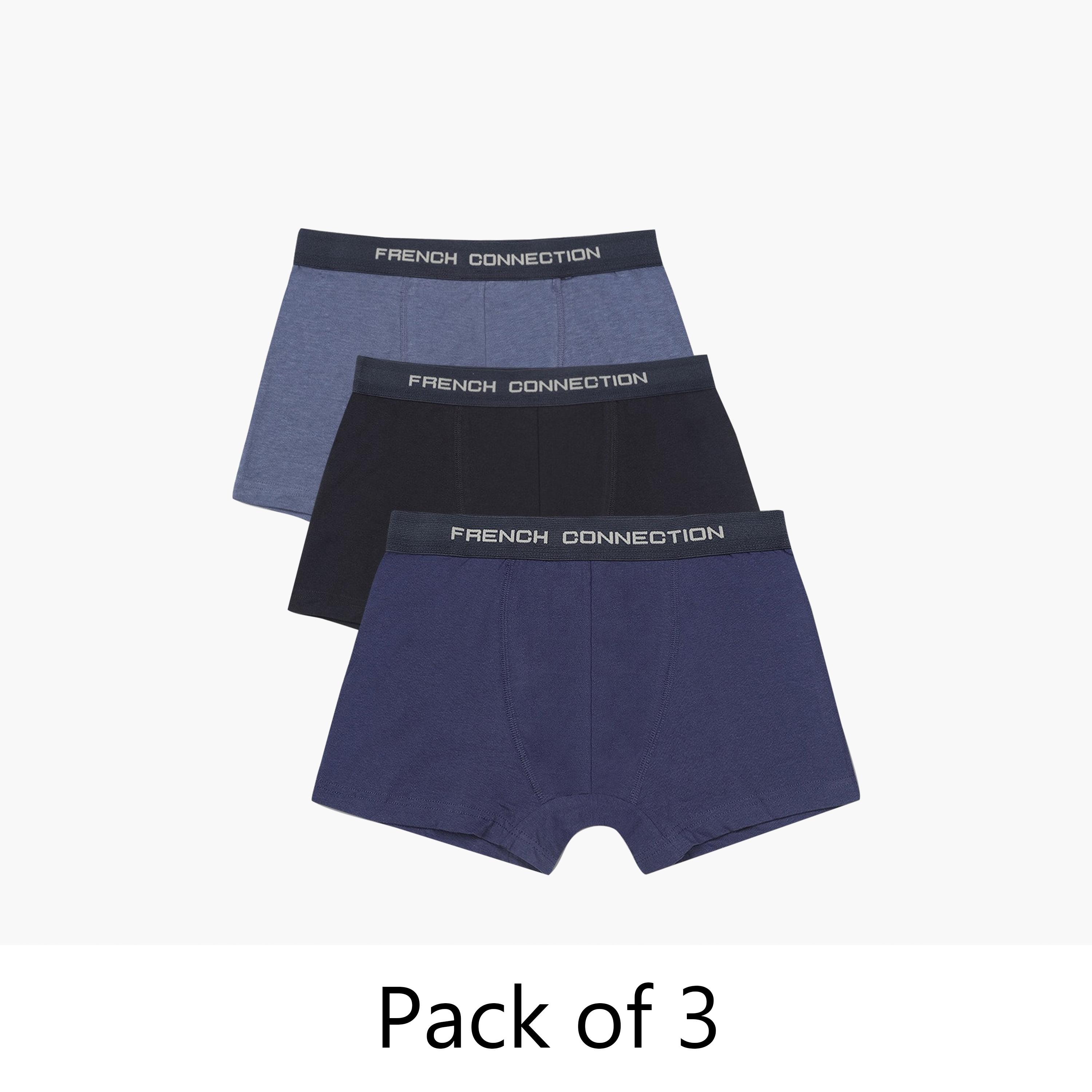 French Connection Pack of 3 Brand Print Waistband Men's Trunk-men-clothing-innerwear-underwear-image-1
