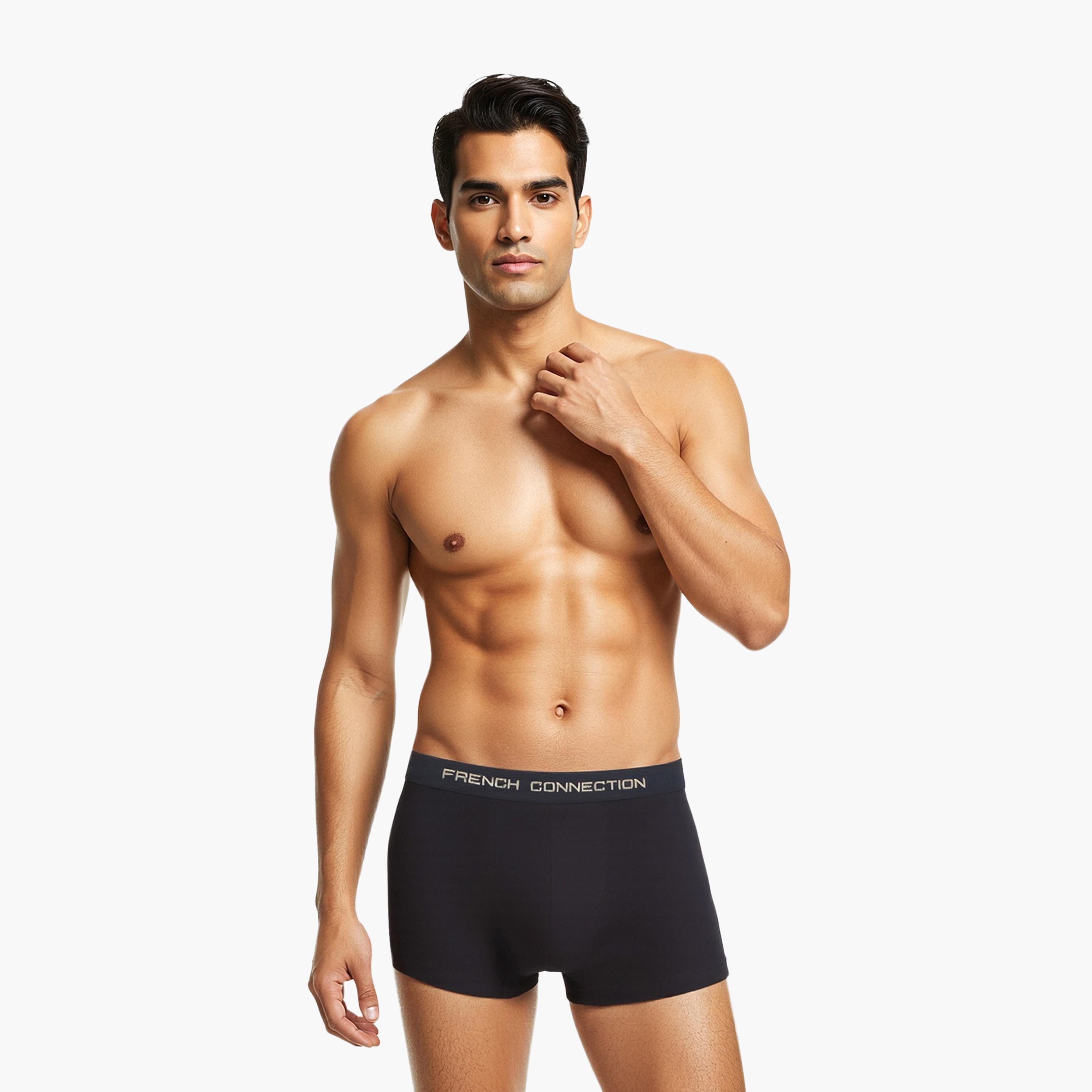 French Connection Pack of 3 Brand Print Waistband Men's Trunk-men-clothing-innerwear-underwear-image-3