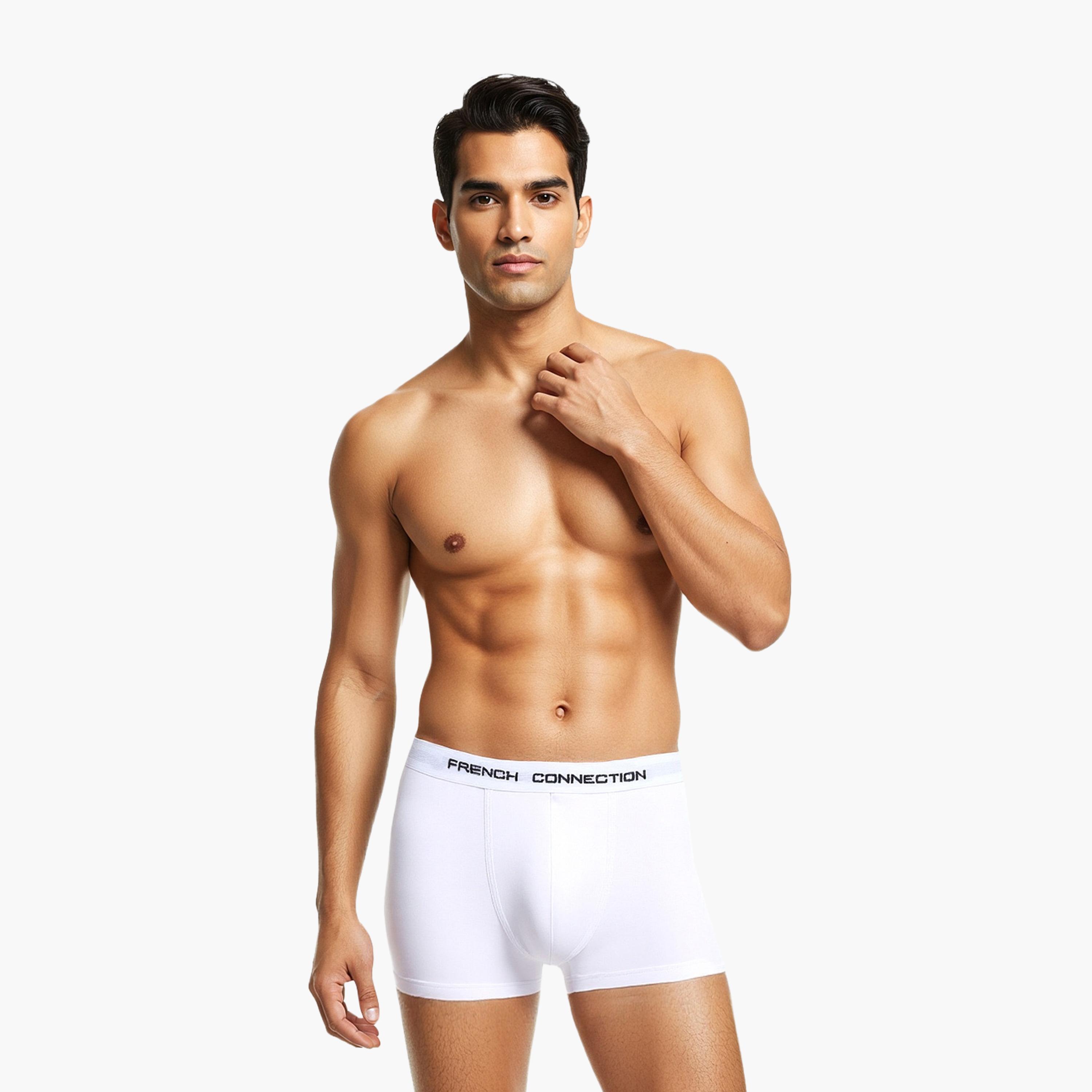 French Connection Pack of 3 Brand Print Waistband Men's Trunk-men-clothing-innerwear-underwear-image-4