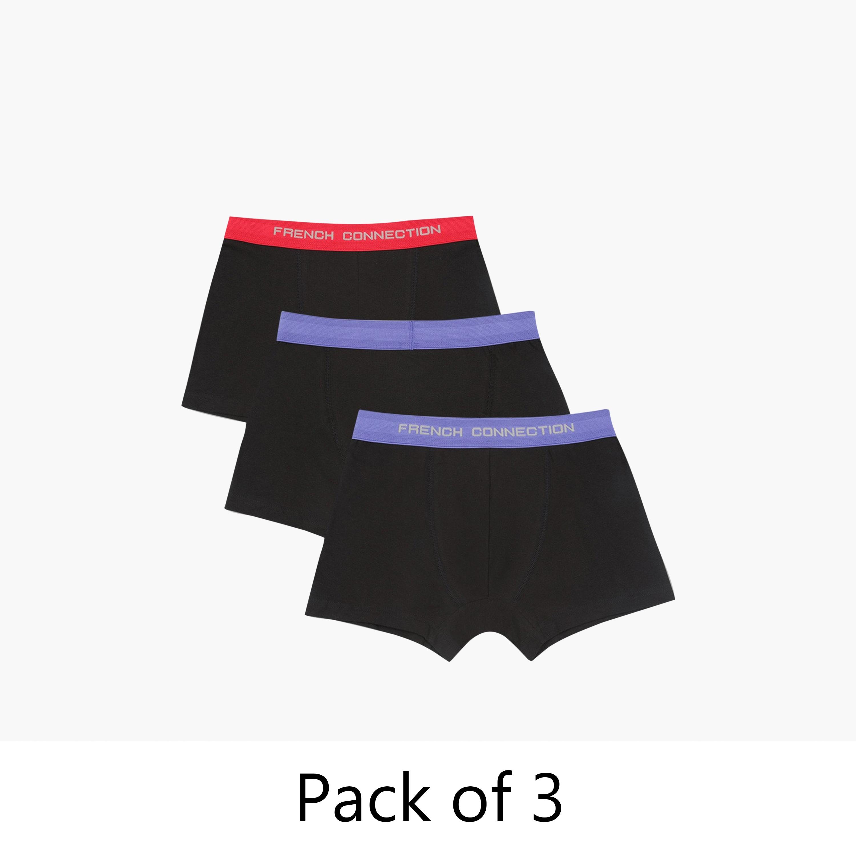 French Connection Pack of 3 Brand Print Waistband Men's Trunk-men-clothing-innerwear-underwear-image-1
