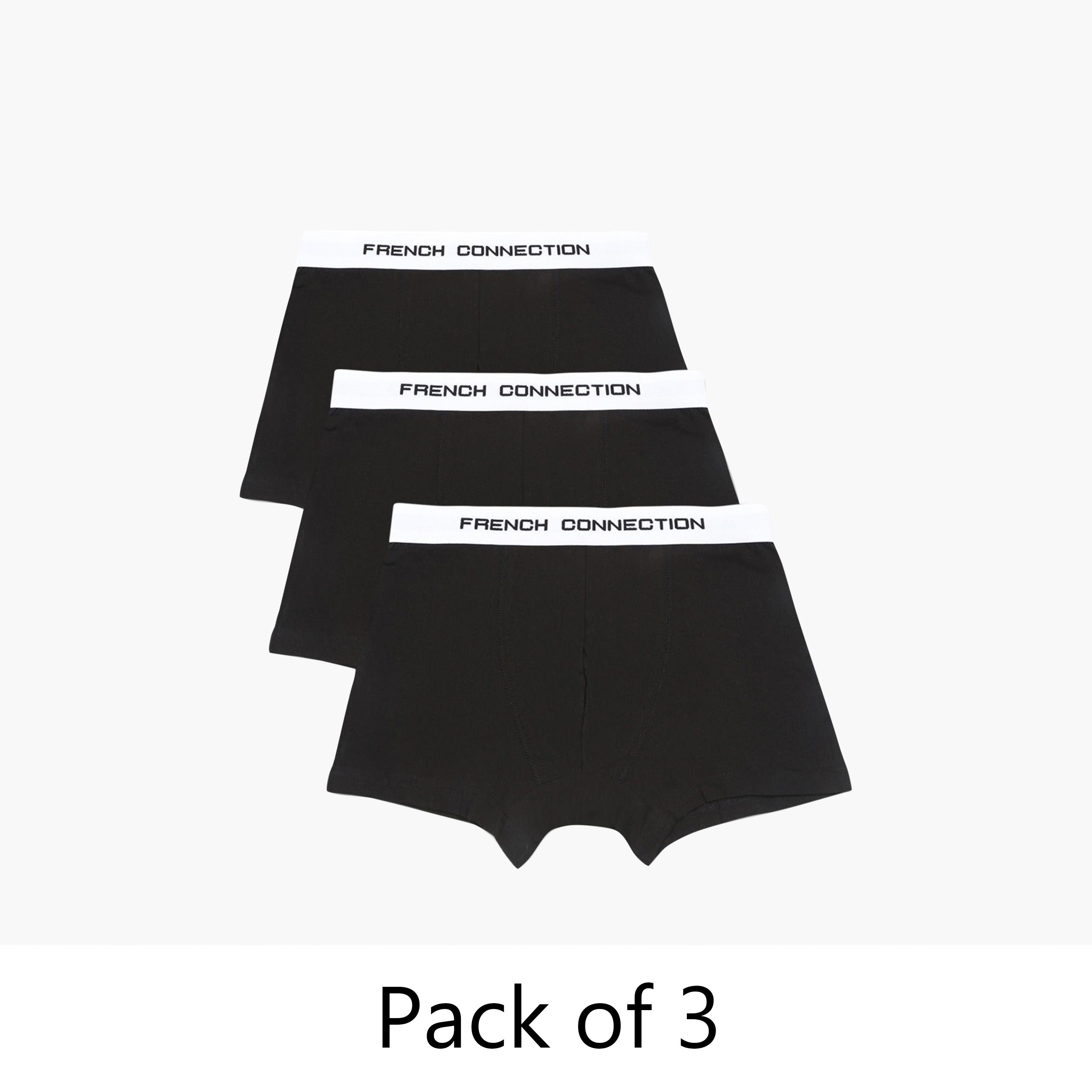 French Connection Pack of 3 Brand Print Waistband Men's Trunk-men-clothing-innerwear-underwear-image-1