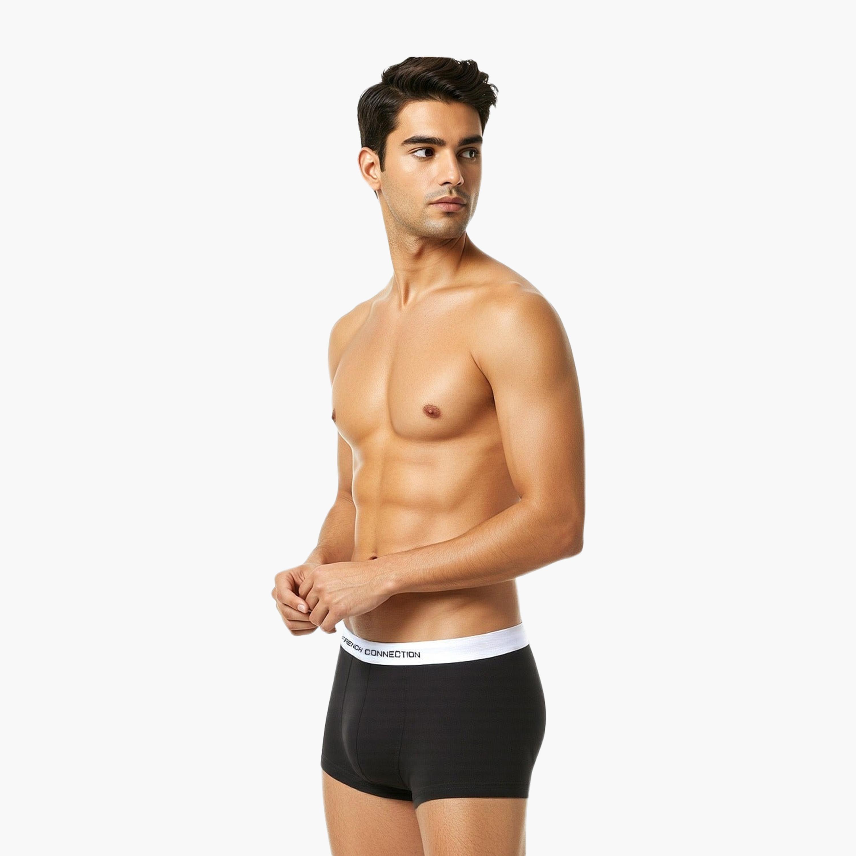 French Connection Pack of 3 Brand Print Waistband Men's Trunk-men-clothing-innerwear-underwear-image-3