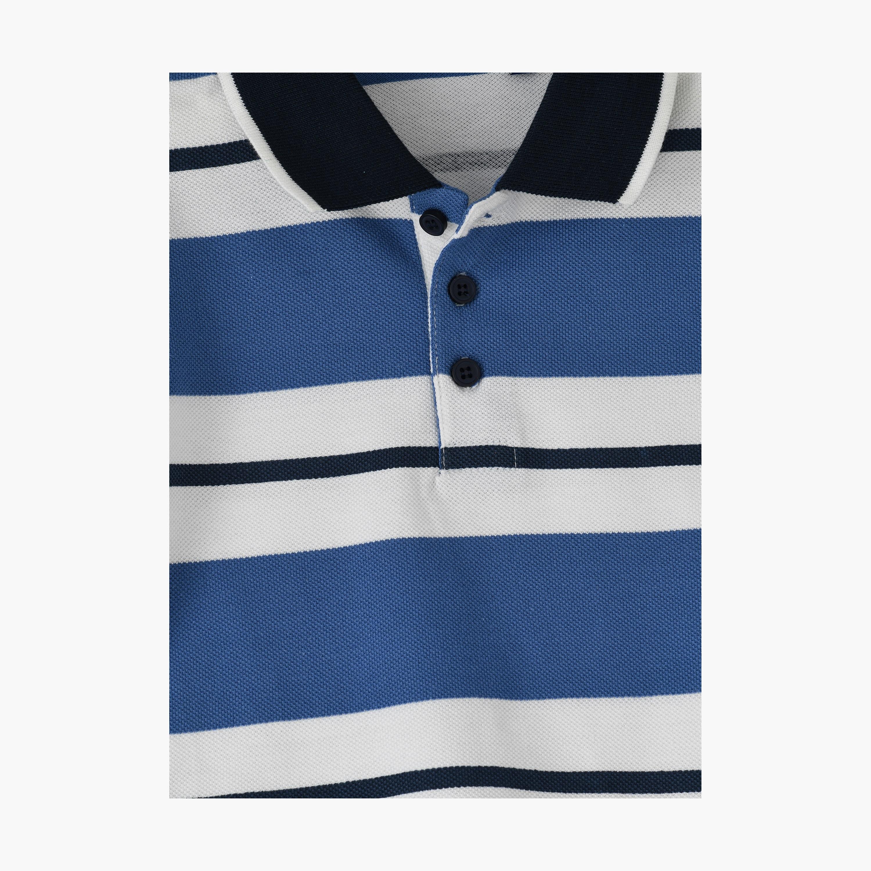 تي شيرت بولو بأكمام قصيرة مخطط من يونيك كيدز-boys-clothing-tshirtsandpolos-image-3