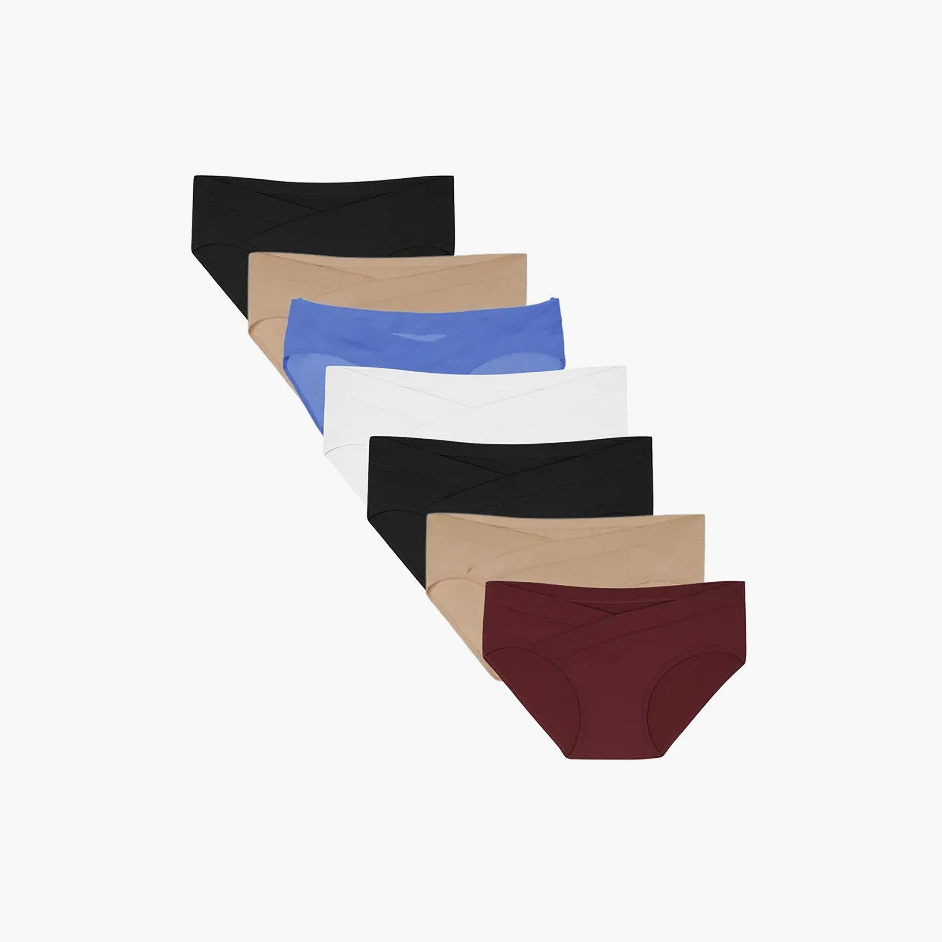Tummy Pack of 7 Bamboo Cotton Low Waist Maternity Panties-women-clothing-maternity-lingerie-panties-image-1