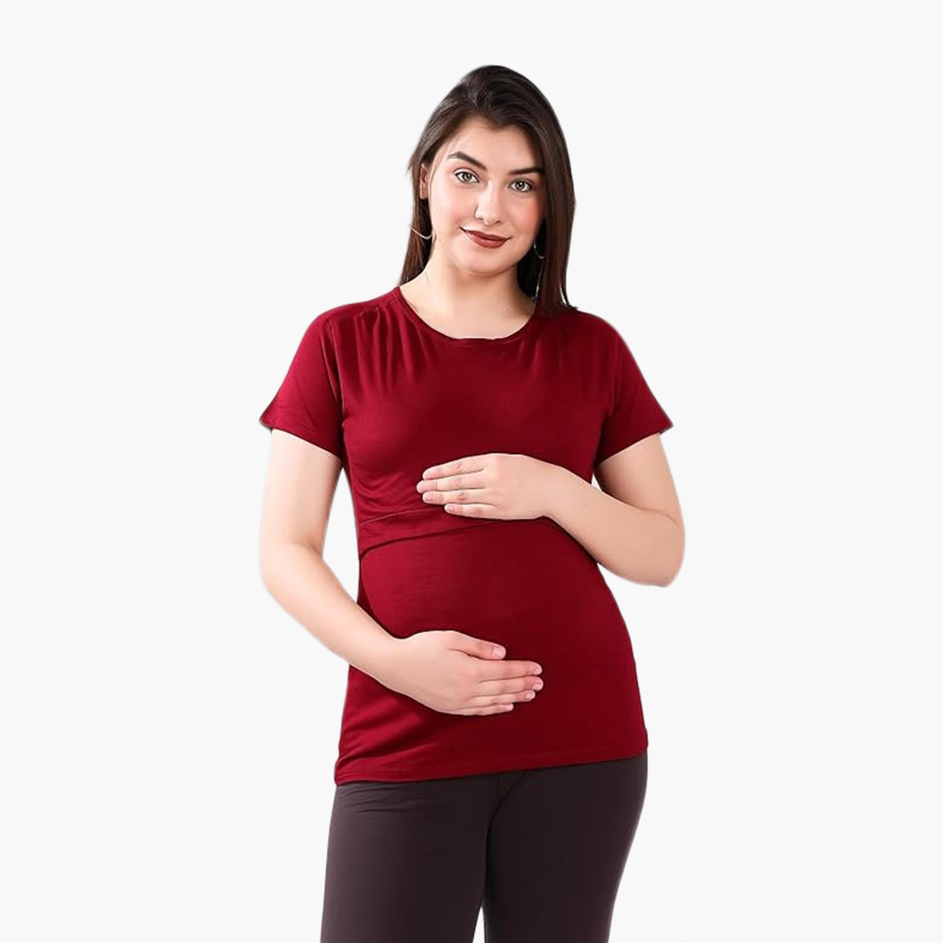 Tummy Stretchable Maternity T-Shirt-women-clothing-maternity-tops-image-1