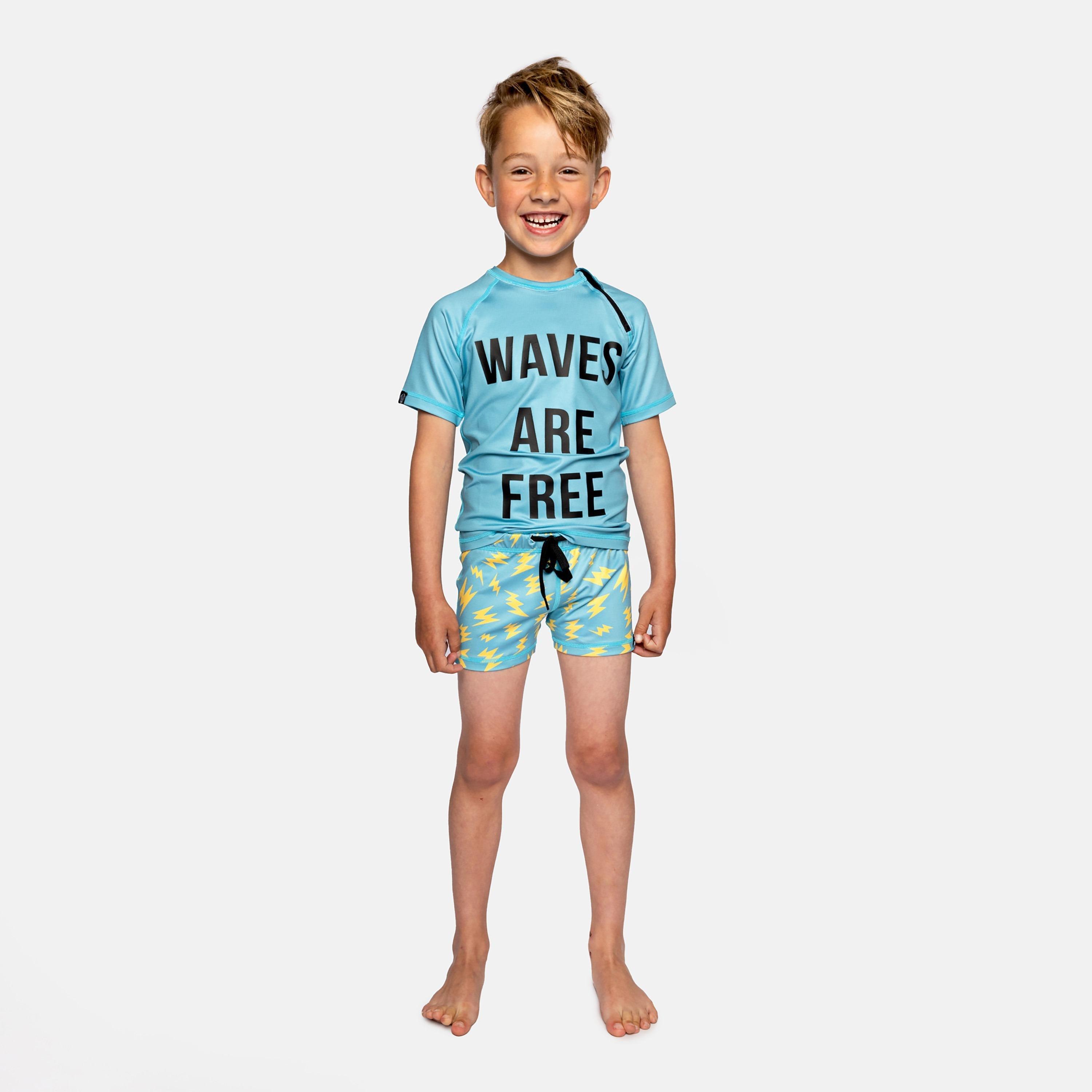 Beach & Bandits Waves Are Free Printed Swim T-Shirt-sports-boys-clothing-swimwear-image-2