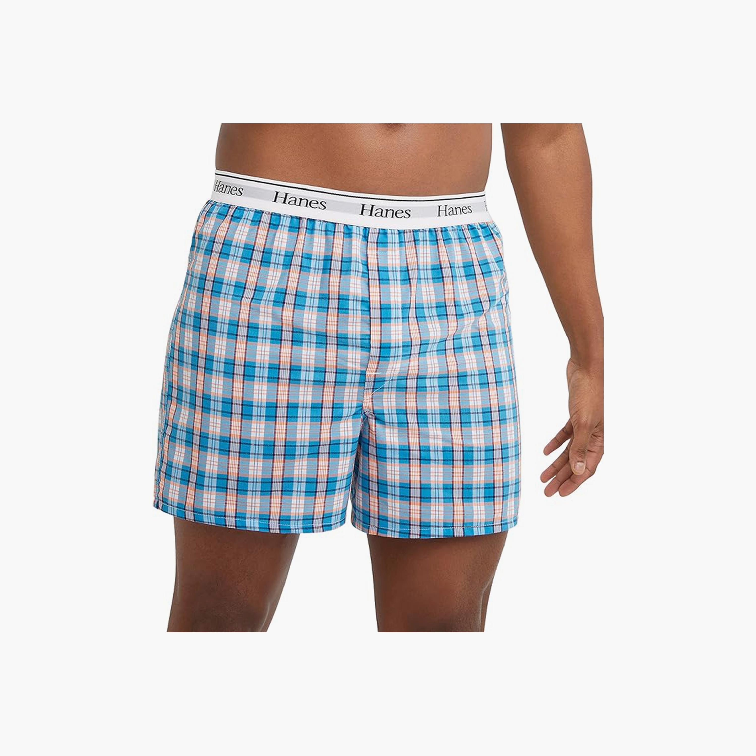 Hanes Assorted Pack of 3 Checked Brand Print Waistband Men's Boxers-men-clothing-innerwear-underwear-image-3