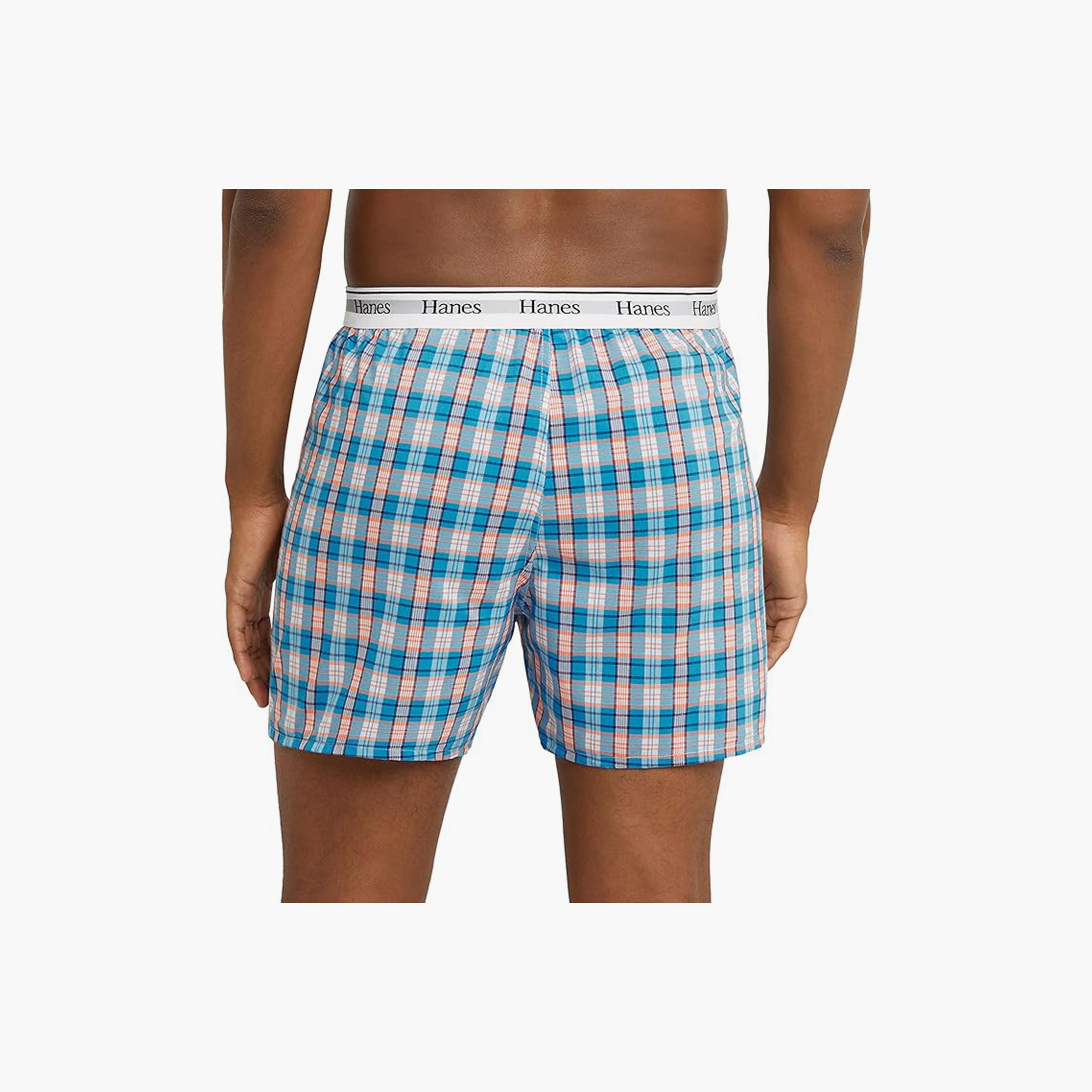 Hanes Assorted Pack of 3 Checked Brand Print Waistband Men's Boxers-men-clothing-innerwear-underwear-image-4