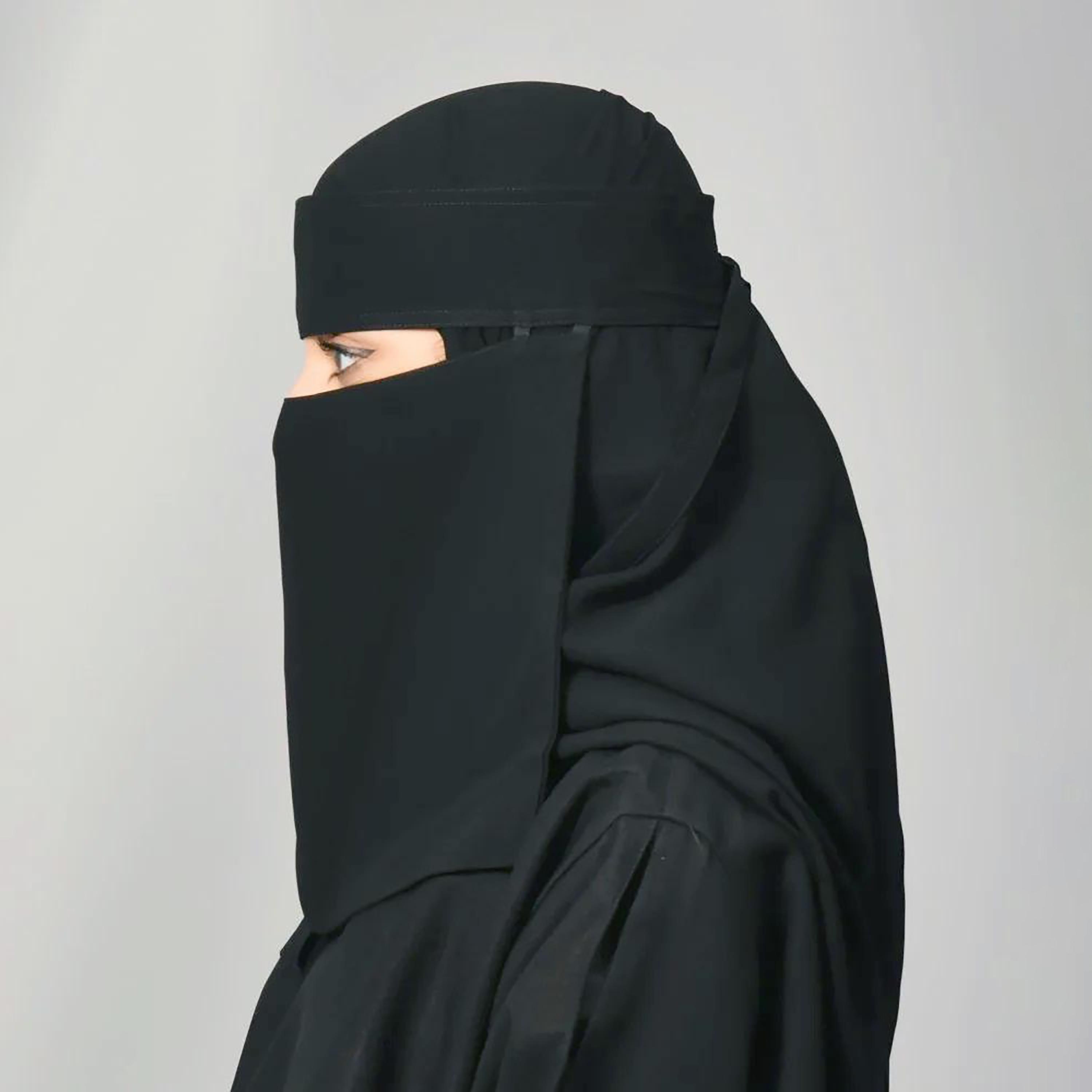 Outlet Black Delxue Women's Niqab-women-arabicclothing-headscarf-niqab-image-2