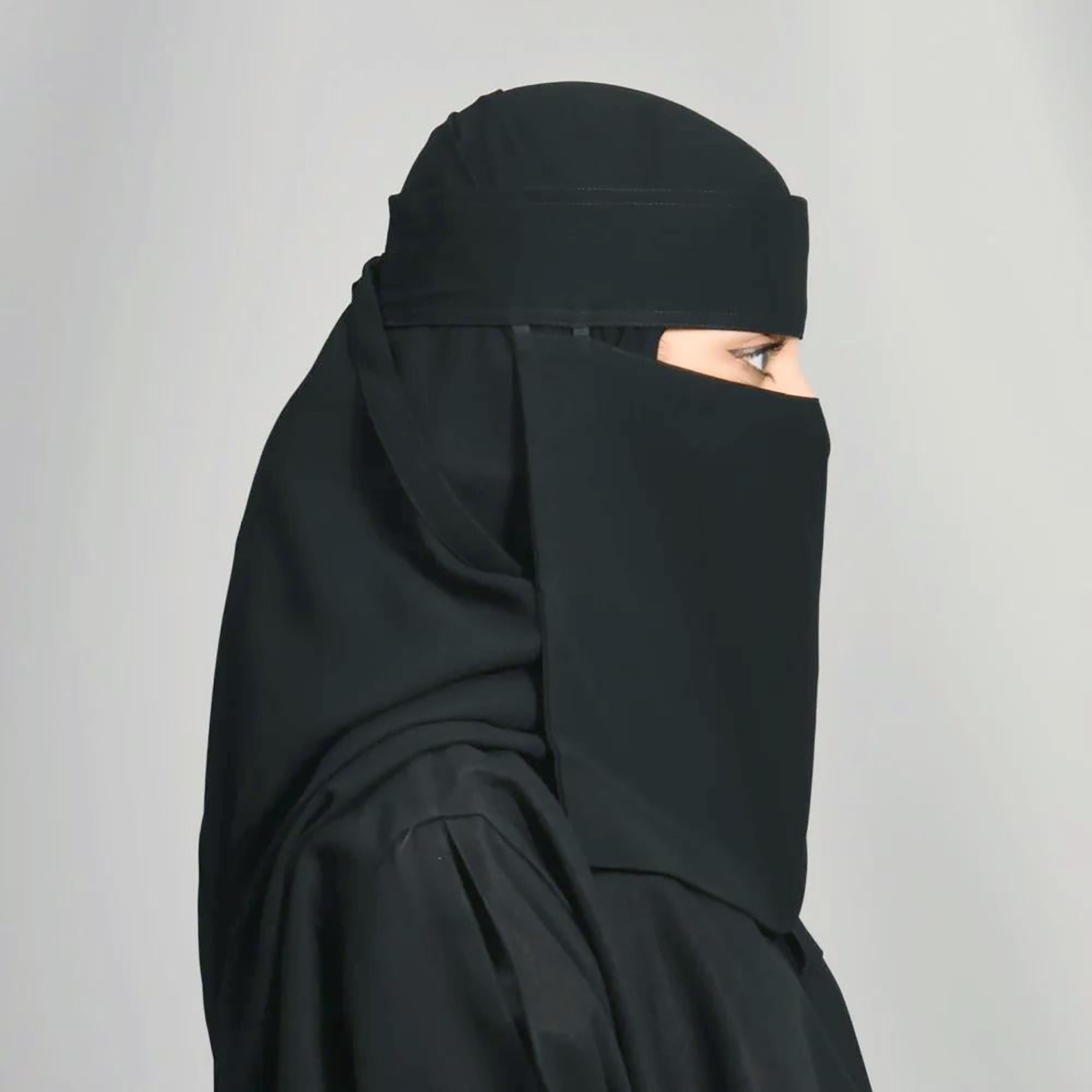 Outlet Black Delxue Women's Niqab-women-arabicclothing-headscarf-niqab-image-3