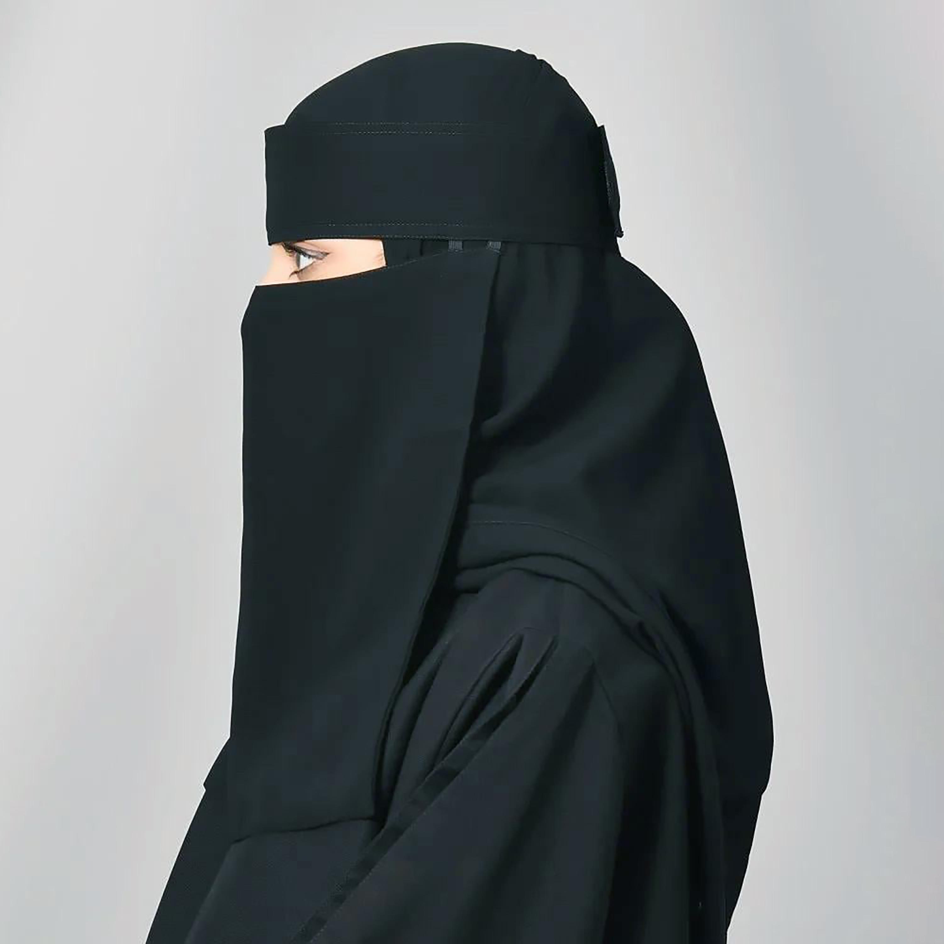 Outlet Black Delxue Women's Niqab-women-arabicclothing-headscarf-niqab-image-2