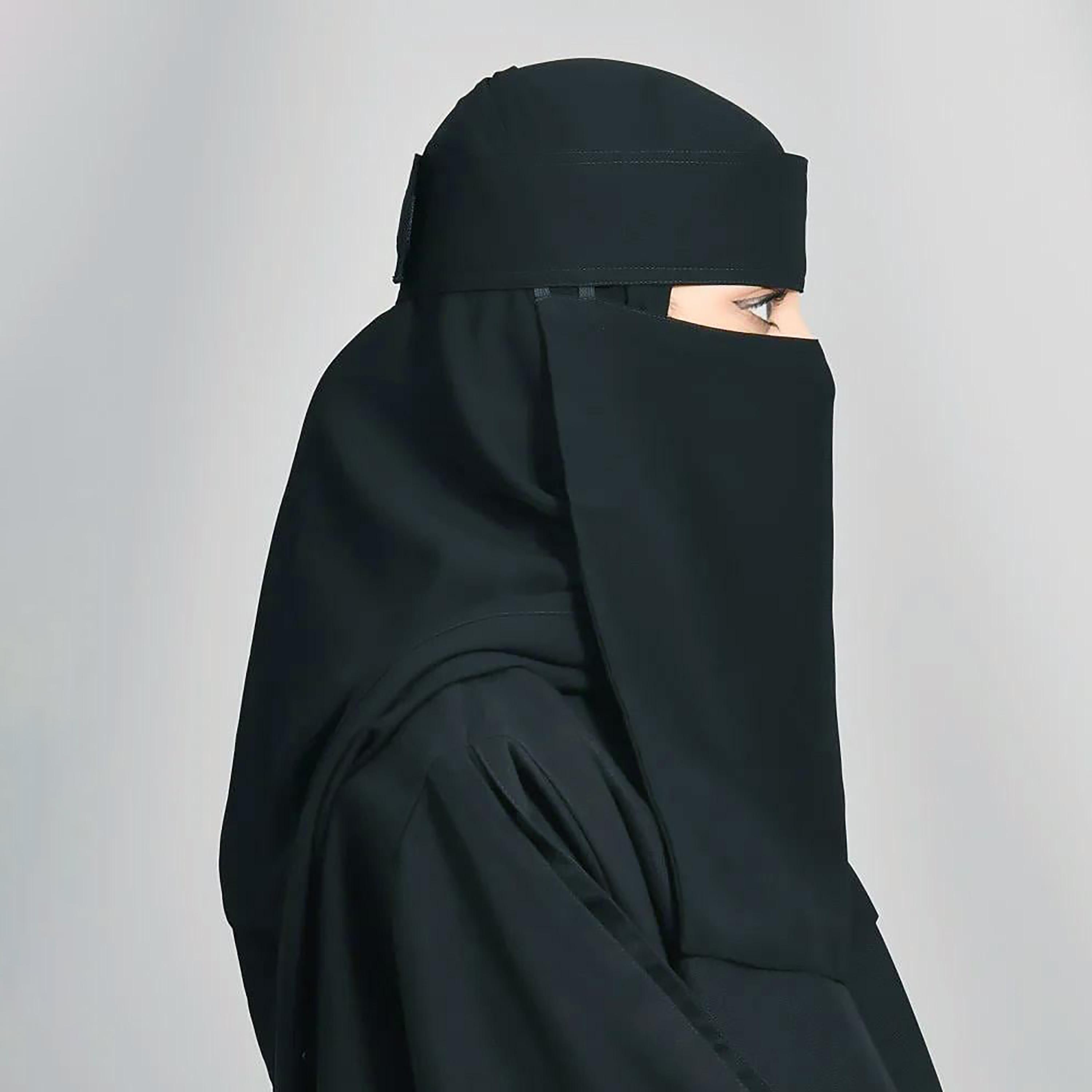 Outlet Black Delxue Women's Niqab-women-arabicclothing-headscarf-niqab-image-3