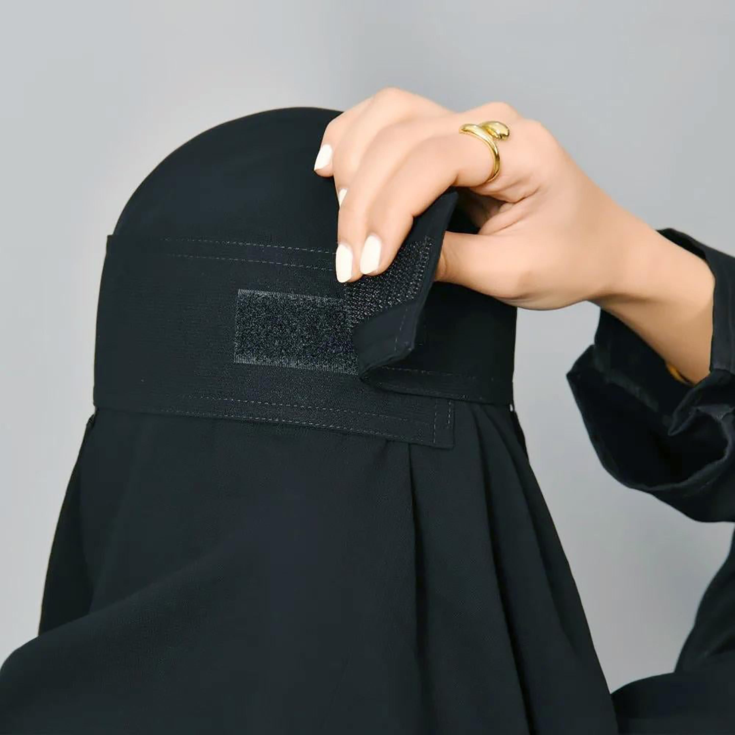 Outlet Black Delxue Women's Niqab-women-arabicclothing-headscarf-niqab-image-4