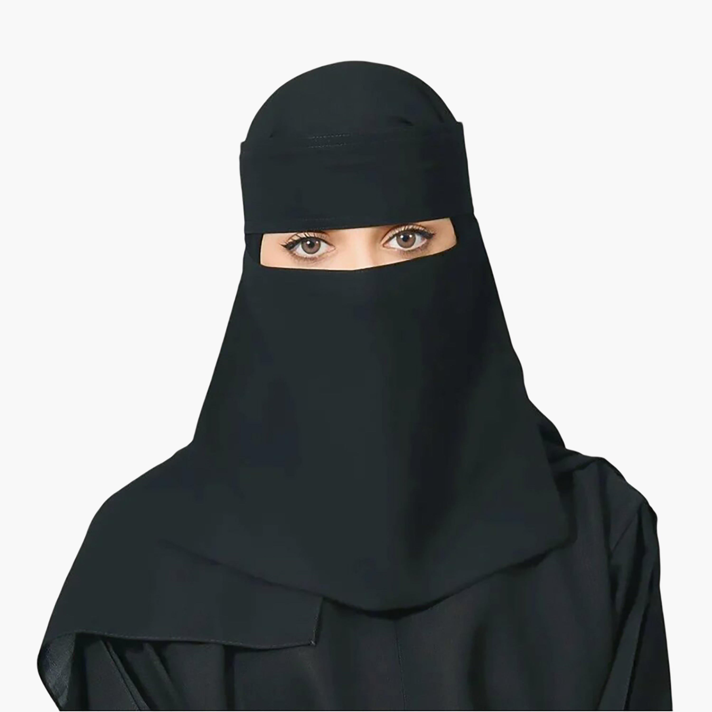 Outlet Black Delxue Women's Niqab-women-arabicclothing-headscarf-niqab-image-1