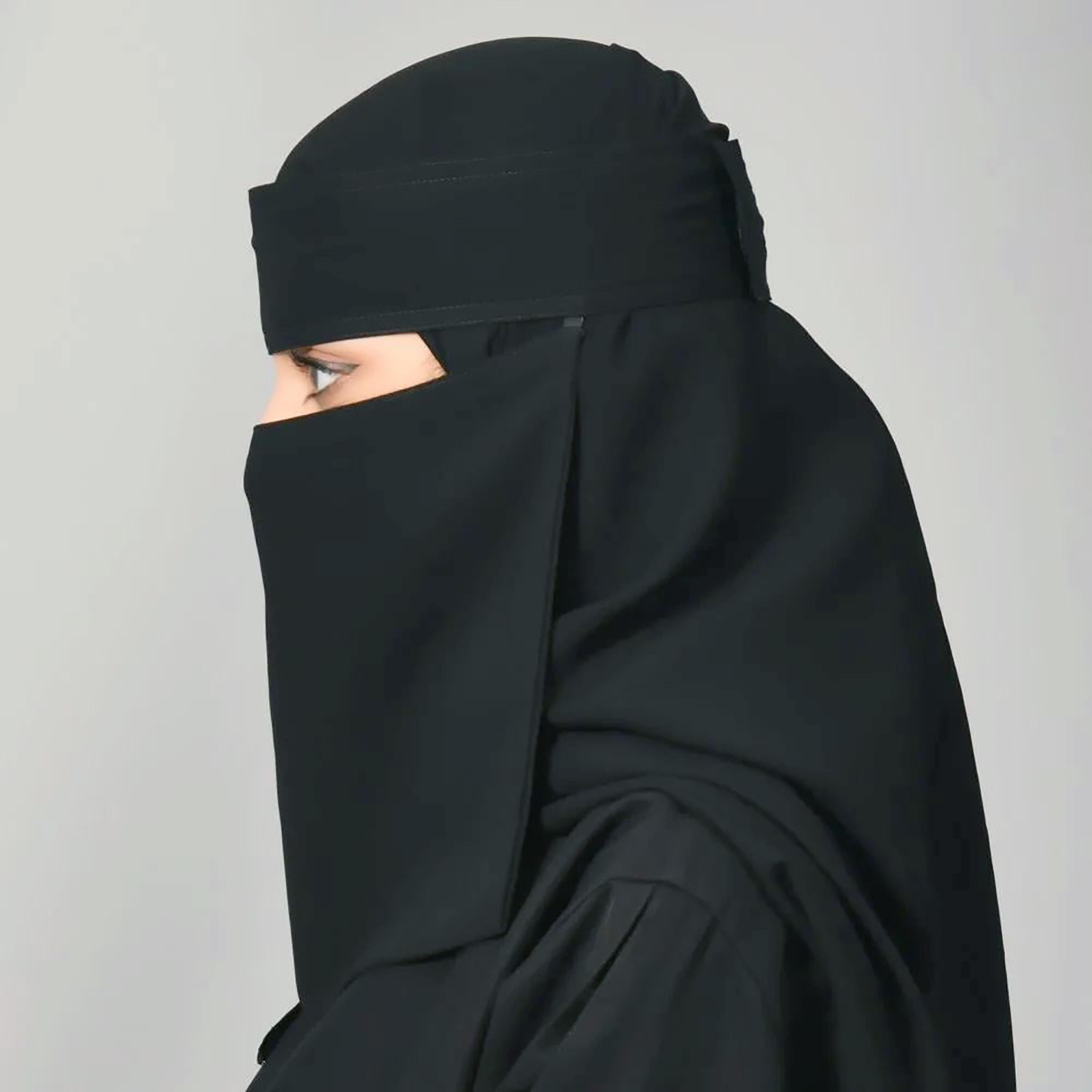 Outlet Black Delxue Women's Niqab-women-arabicclothing-headscarf-niqab-image-2