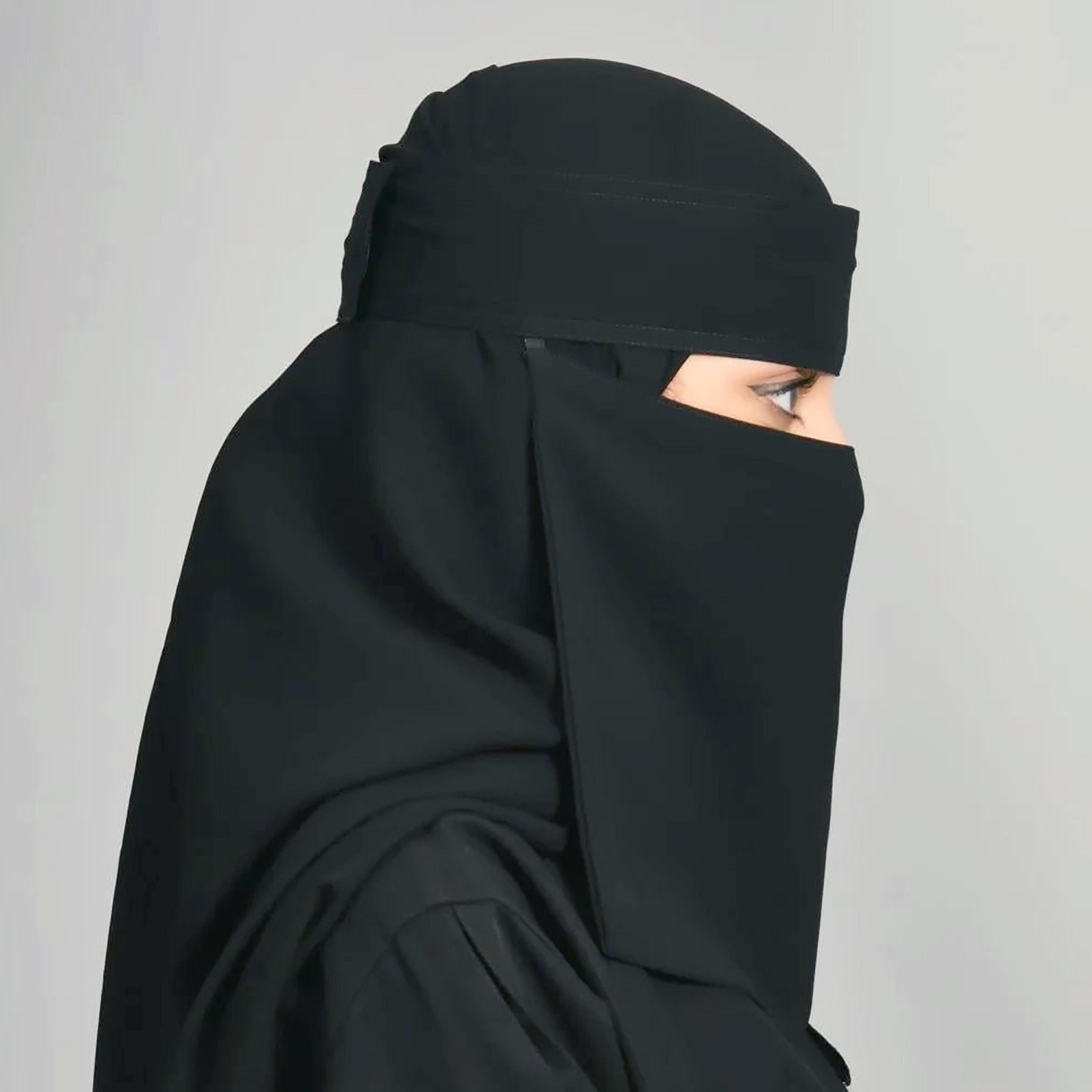 Outlet Black Delxue Women's Niqab-women-arabicclothing-headscarf-niqab-image-3
