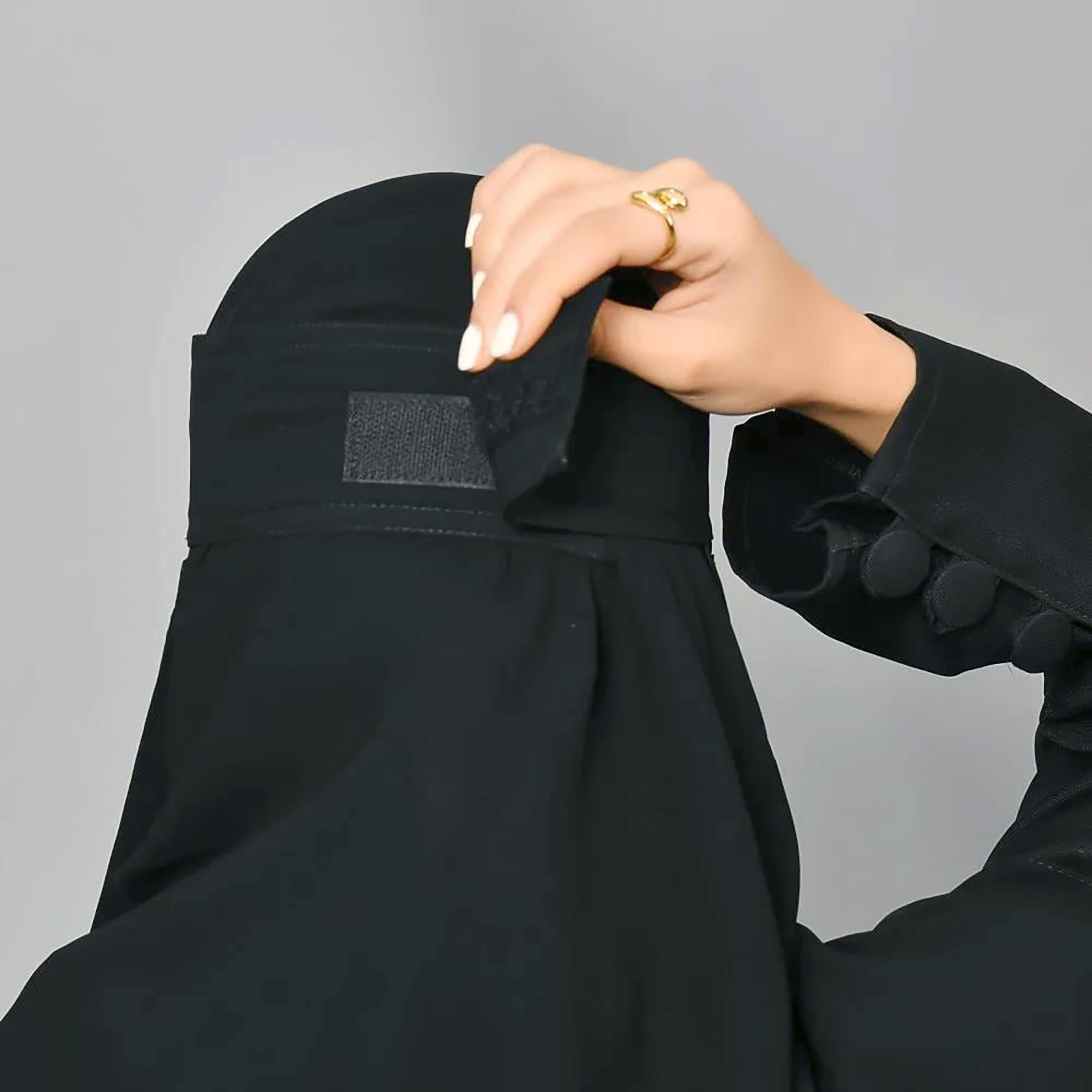 Outlet Black Delxue Women's Niqab-women-arabicclothing-headscarf-niqab-image-4