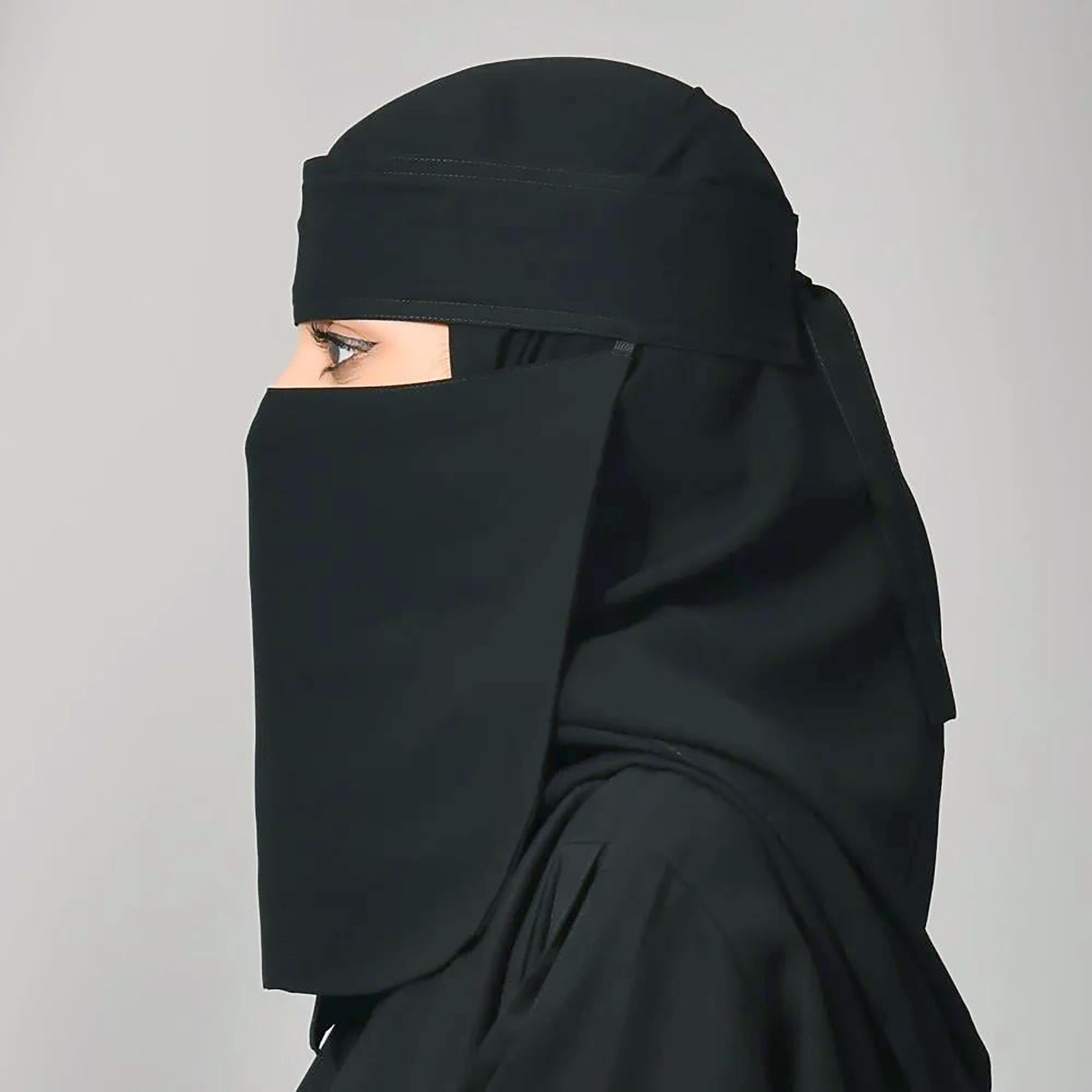 Outlet Black Delxue Women's Niqab-women-arabicclothing-headscarf-niqab-image-2