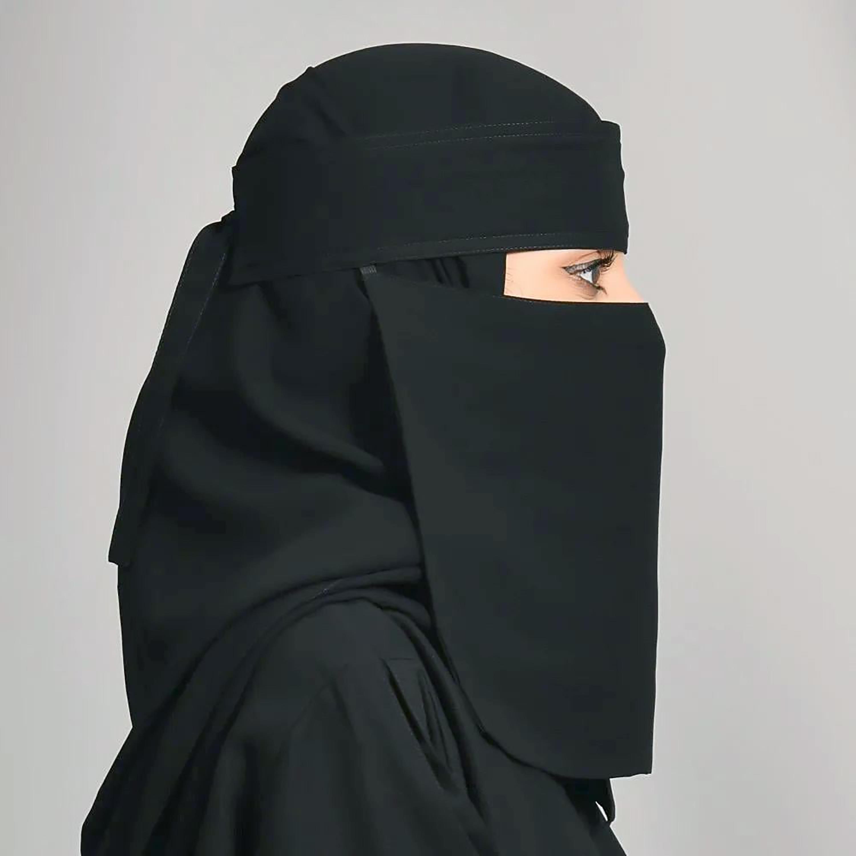 Outlet Black Delxue Women's Niqab-women-arabicclothing-headscarf-niqab-image-3