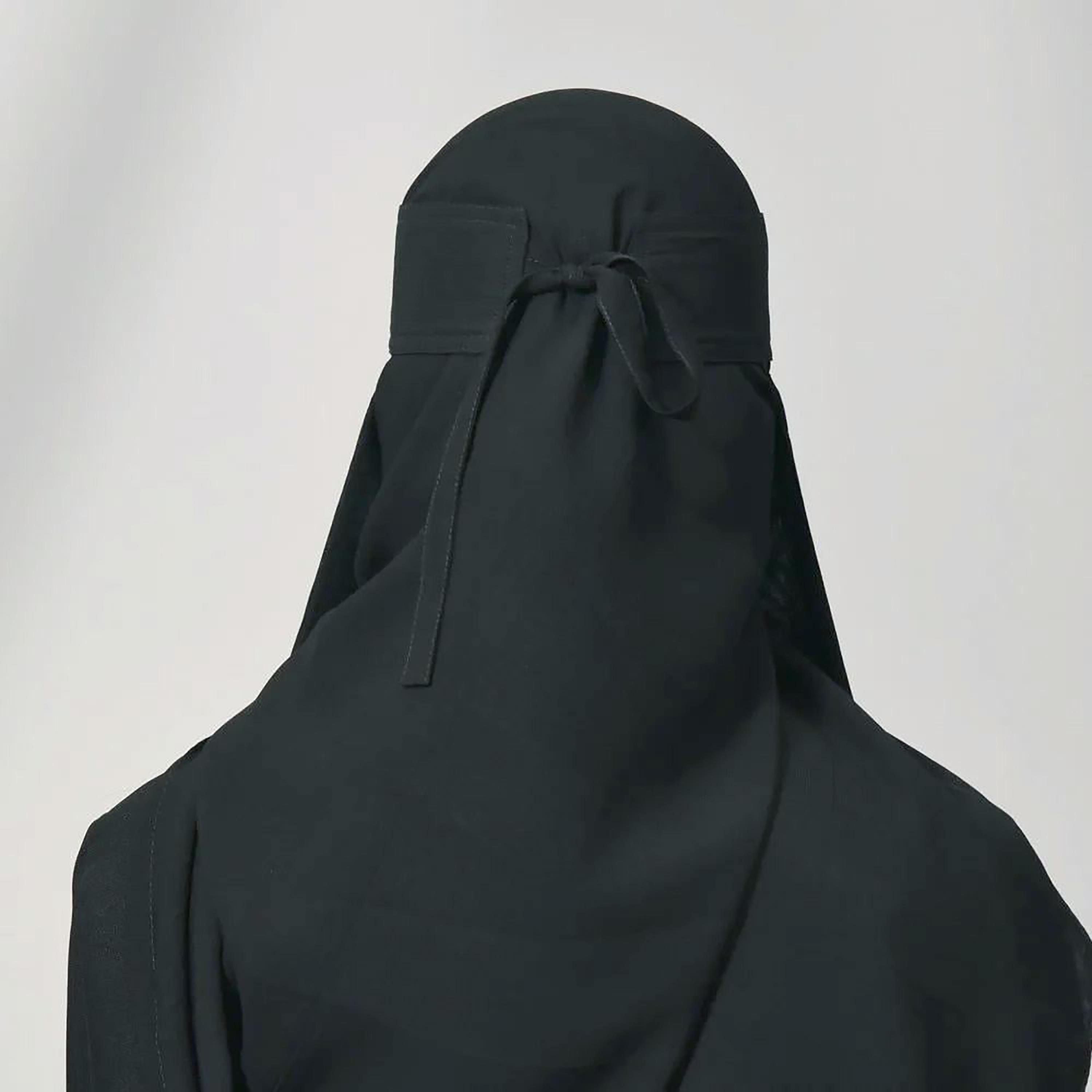 Outlet Black Delxue Women's Niqab-women-arabicclothing-headscarf-niqab-image-4