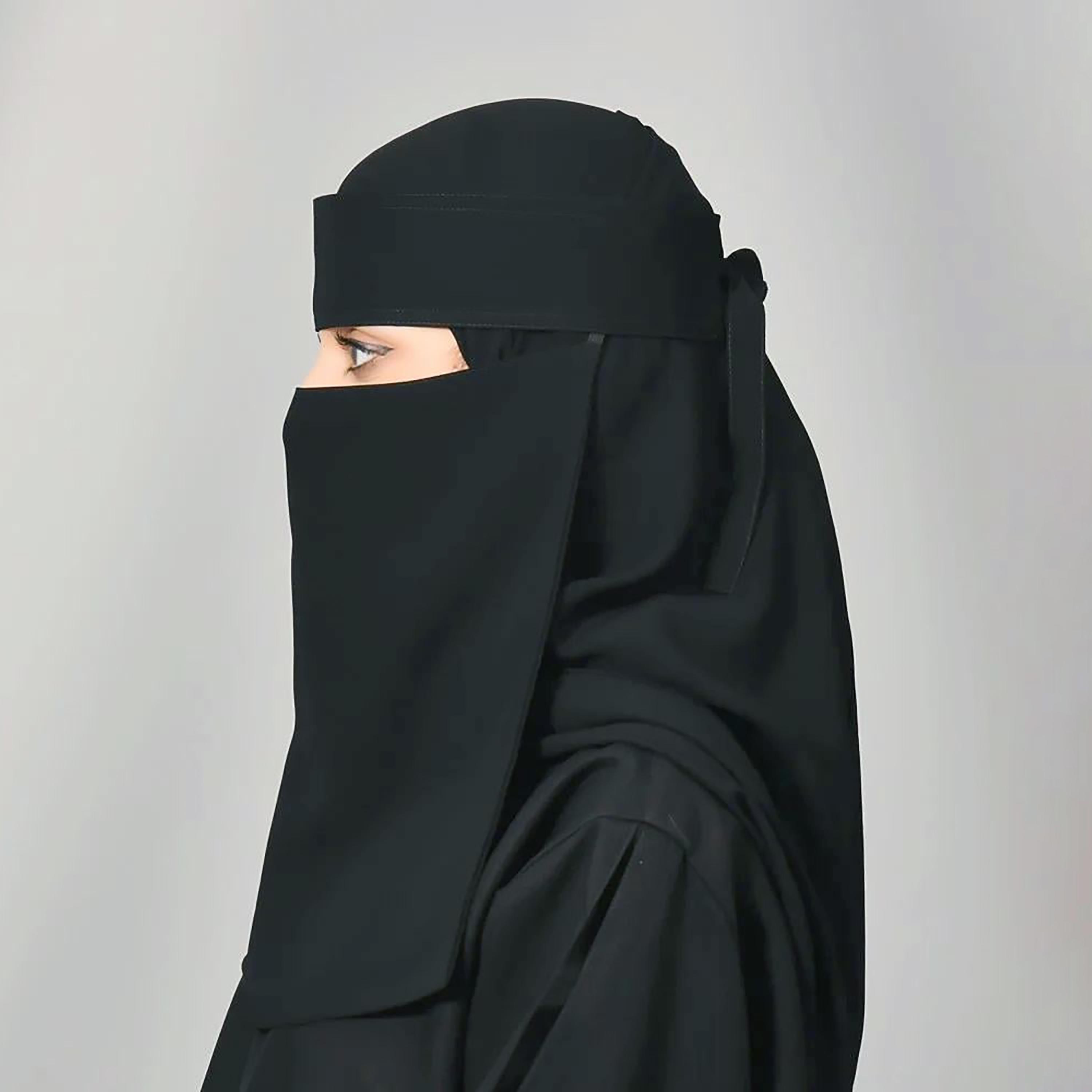 Outlet Black Delxue Women's Niqab-women-arabicclothing-headscarf-niqab-image-2