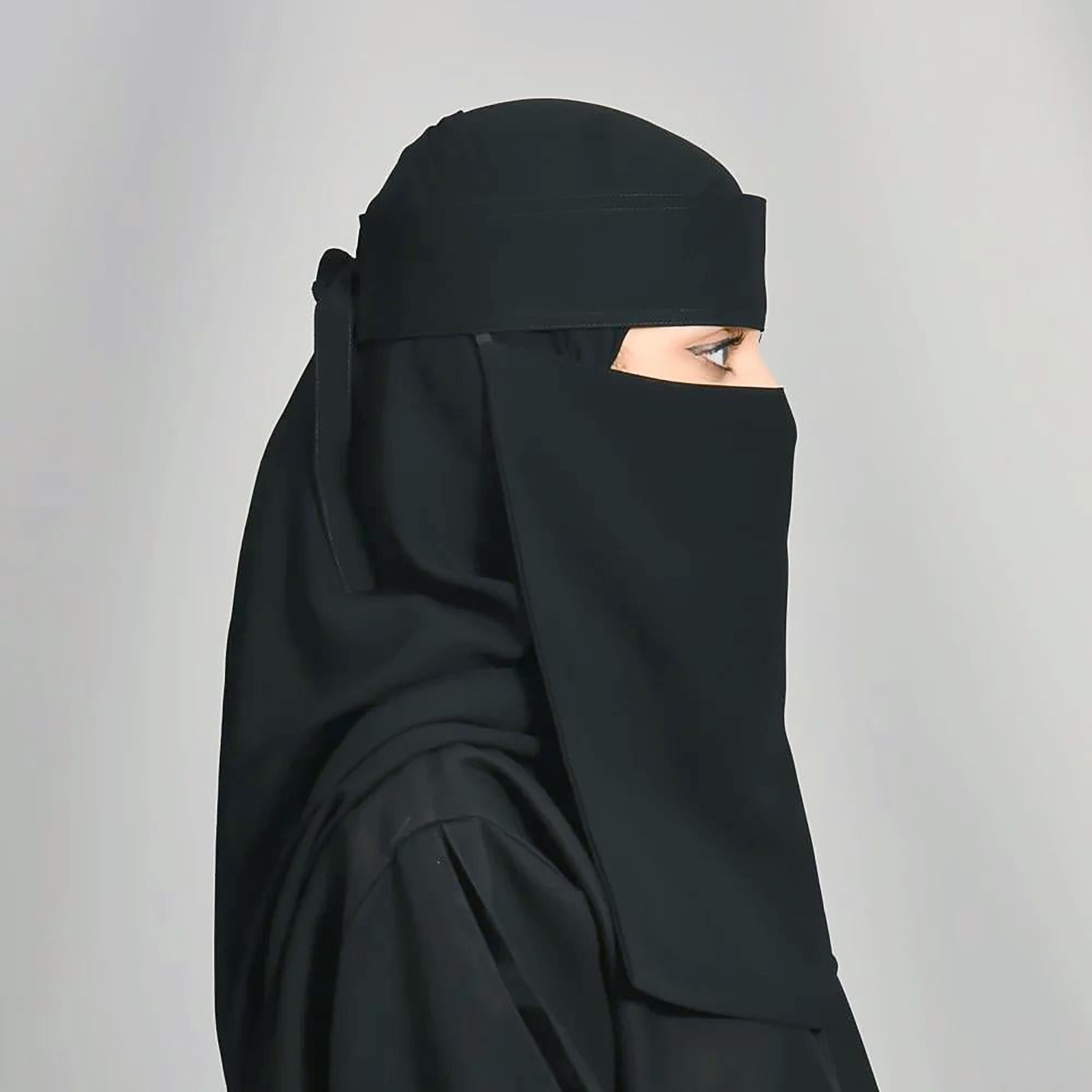 Outlet Black Delxue Women's Niqab-women-arabicclothing-headscarf-niqab-image-3