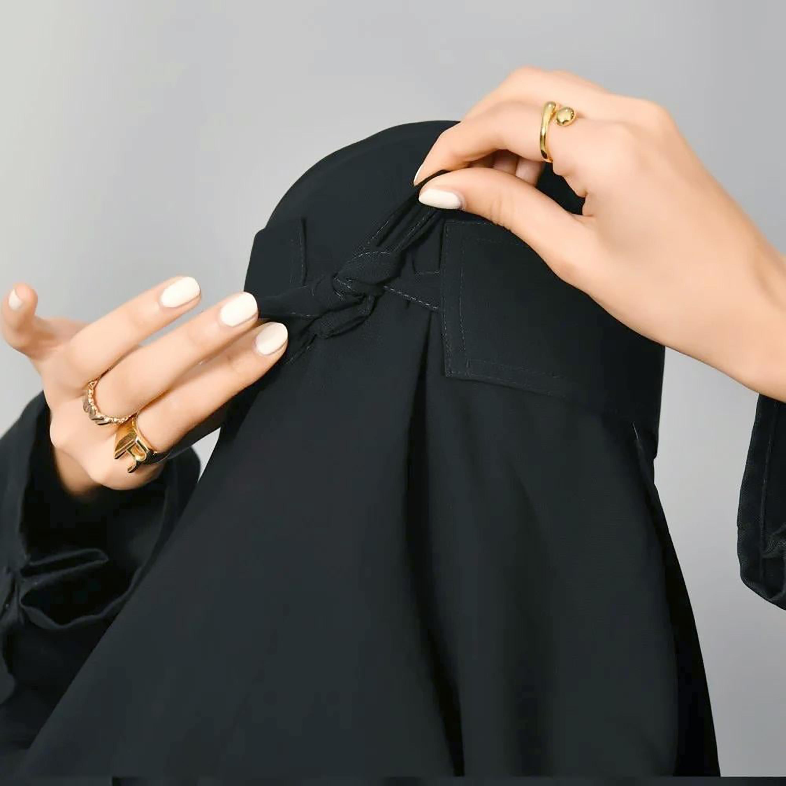 Outlet Black Delxue Women's Niqab-women-arabicclothing-headscarf-niqab-image-4