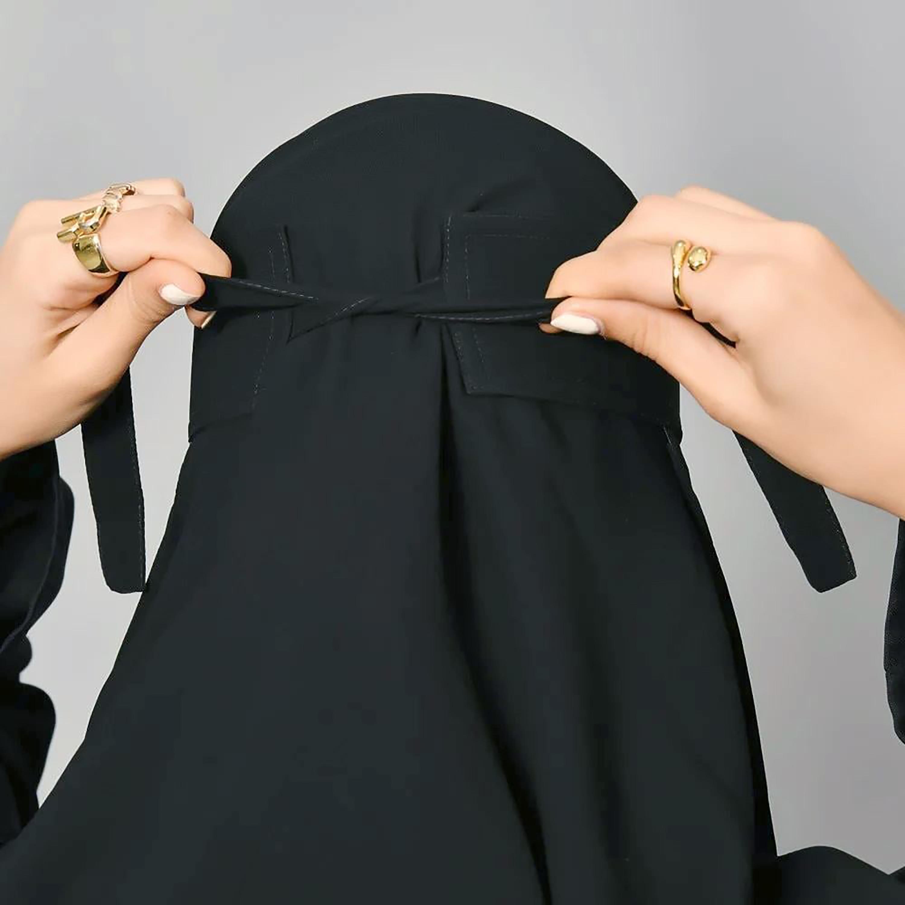 Outlet Black Delxue Women's Niqab-women-arabicclothing-headscarf-niqab-image-5