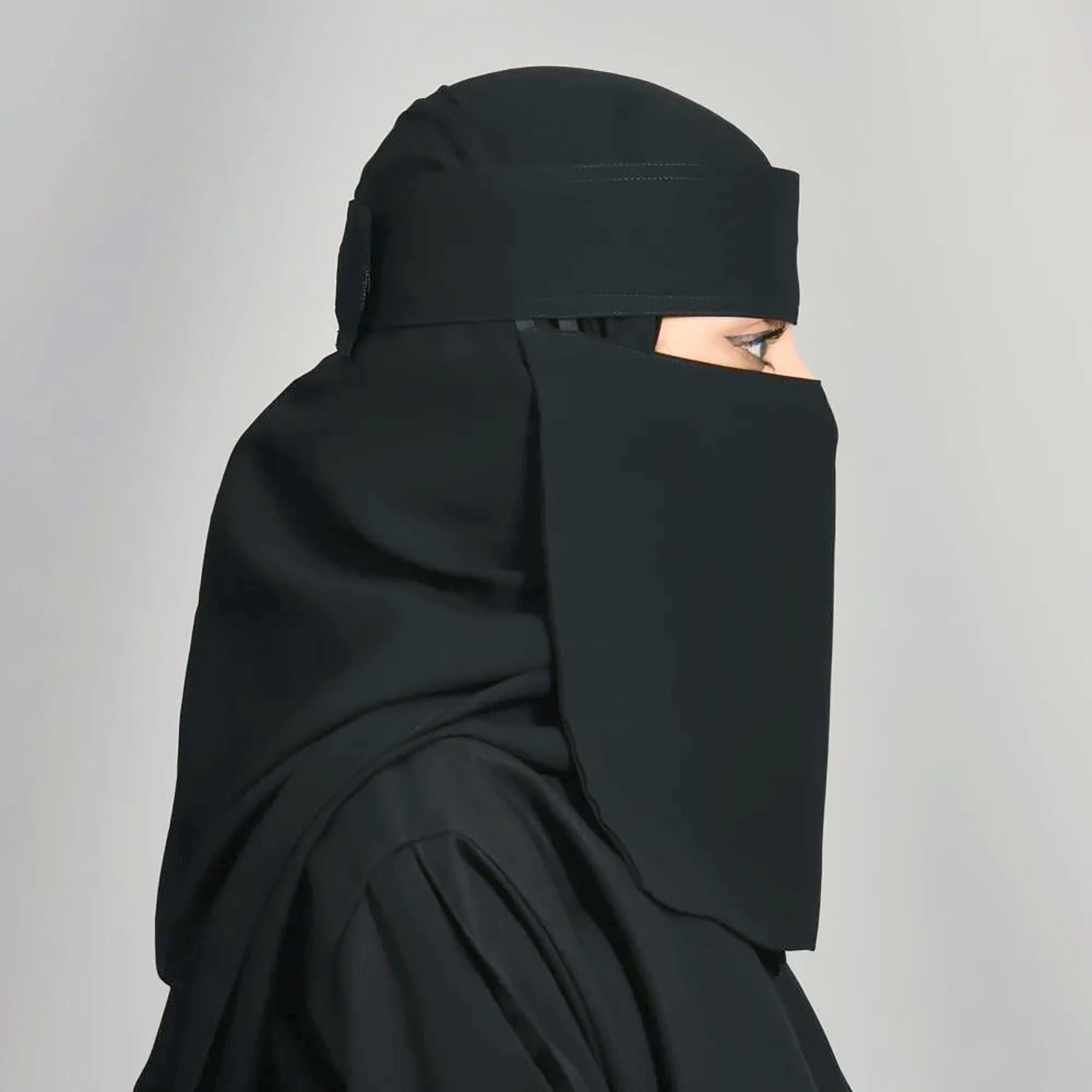 Outlet Black Delxue Women's Niqab-women-arabicclothing-headscarf-niqab-image-3