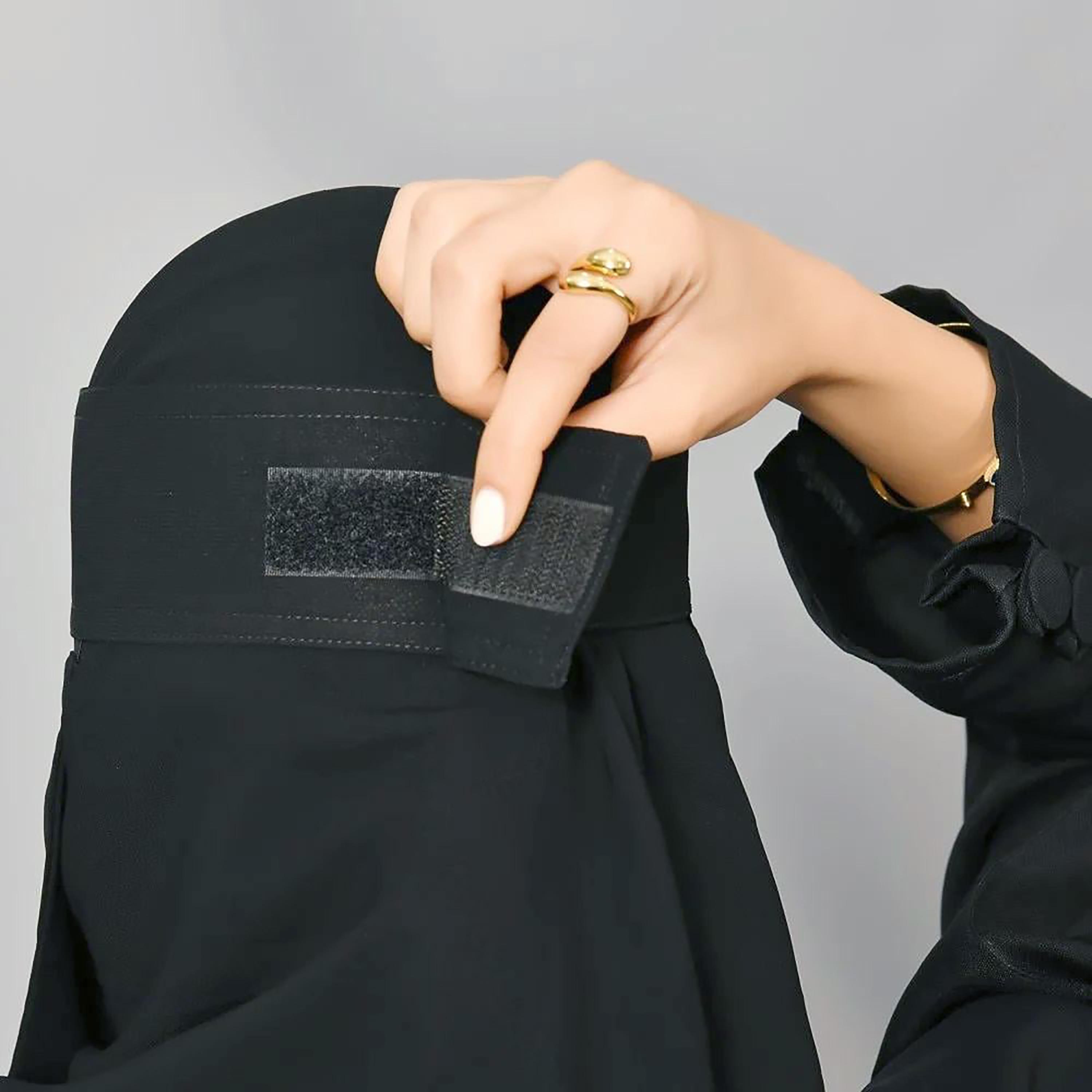Outlet Black Delxue Women's Niqab-women-arabicclothing-headscarf-niqab-image-4
