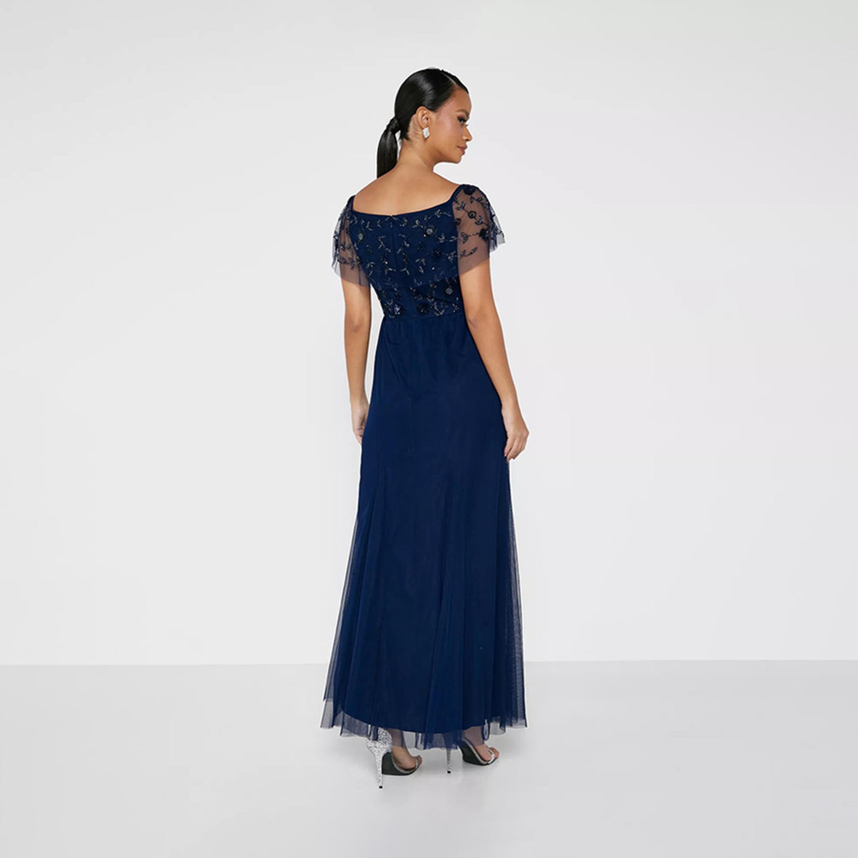 فستان سهرة مزين باللون الأزرق الداكن من ليتل ميسترس -women-clothing-dresses-image-2