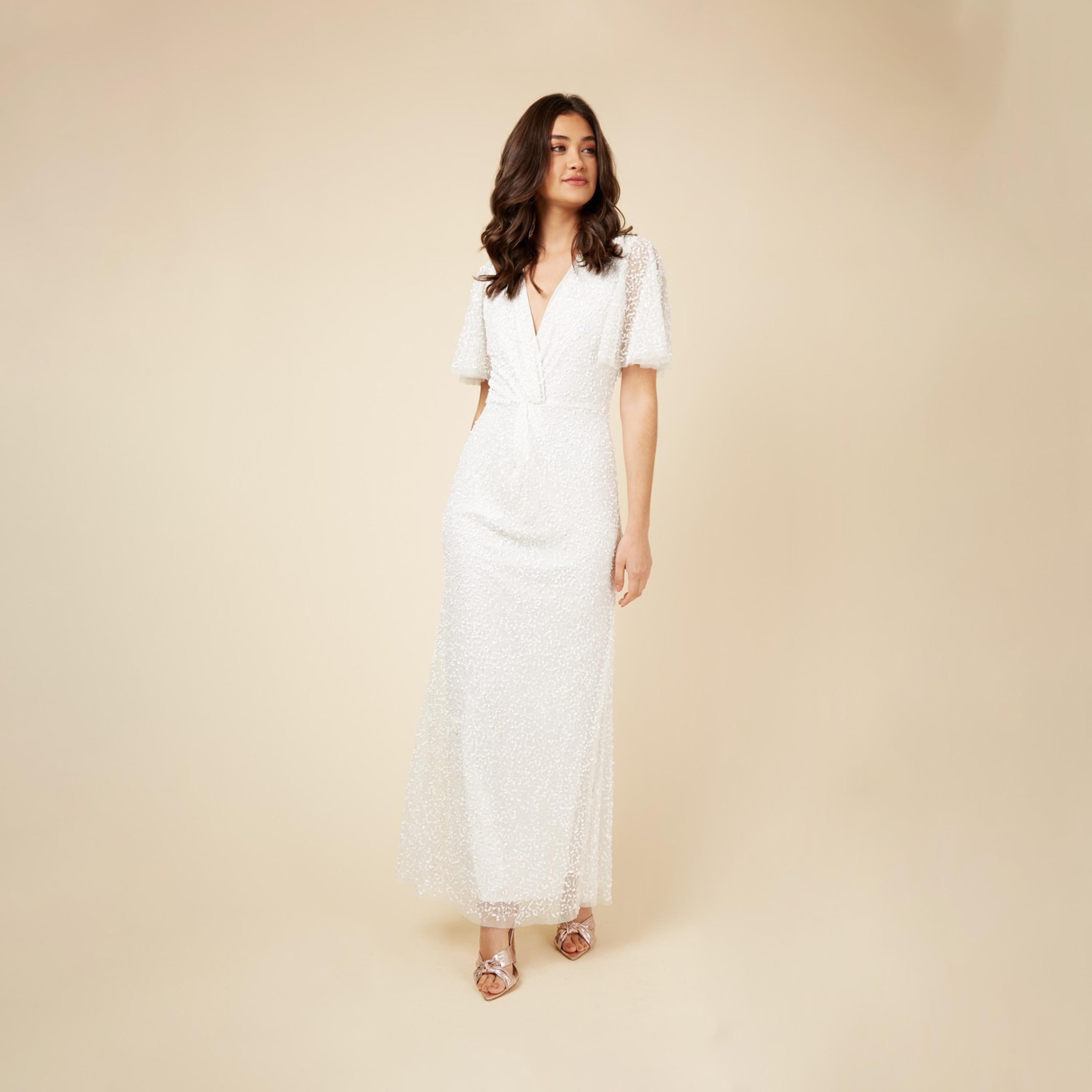 ليتل مسترس- فستان ماكسي ترتر بشكل A ياقة على شكل V أكمام قصيرة-women-clothing-dresses-image-1