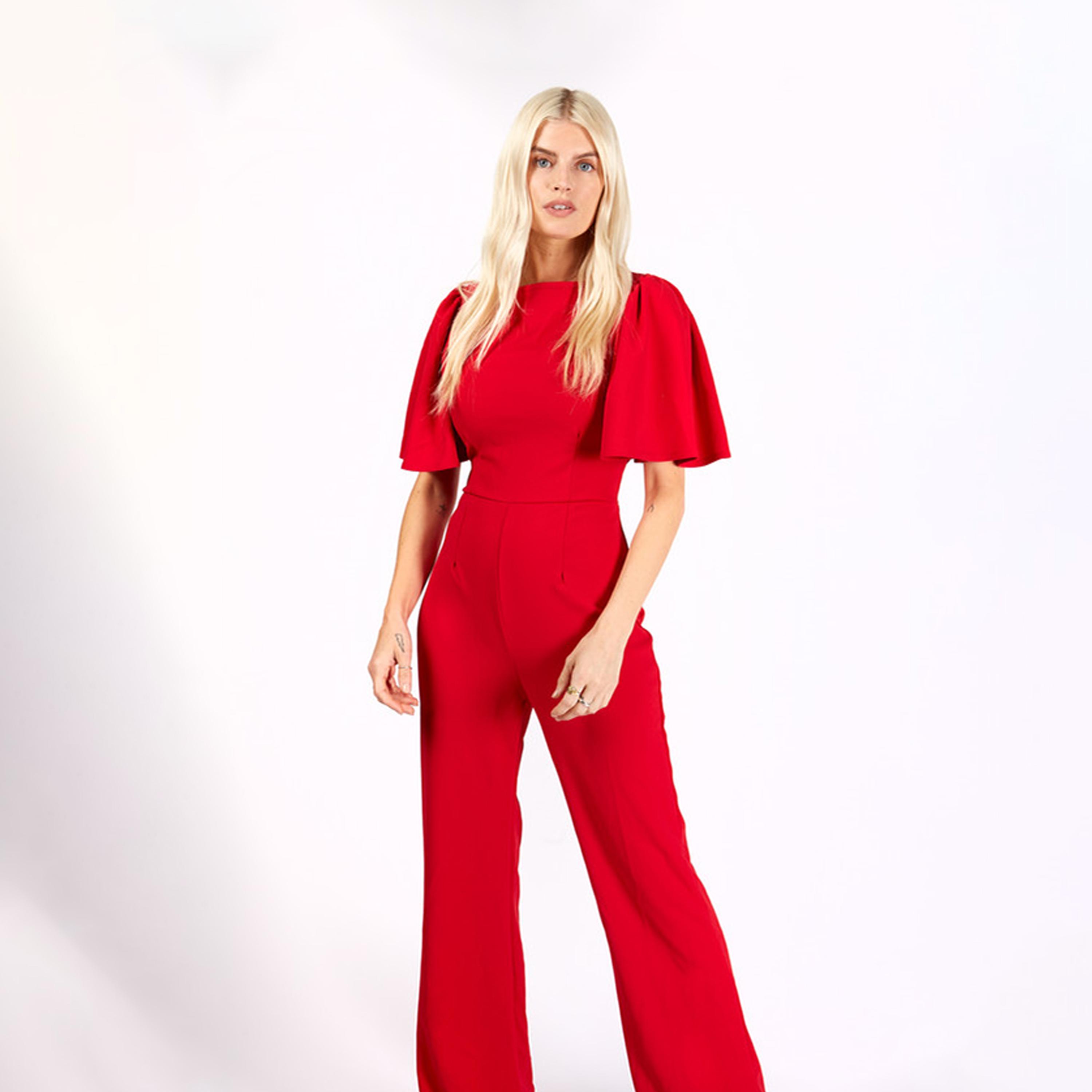 Little Mistress Round Neck Jumpsuit with Short Sleeves-women-clothing-jumpsuits-image-2