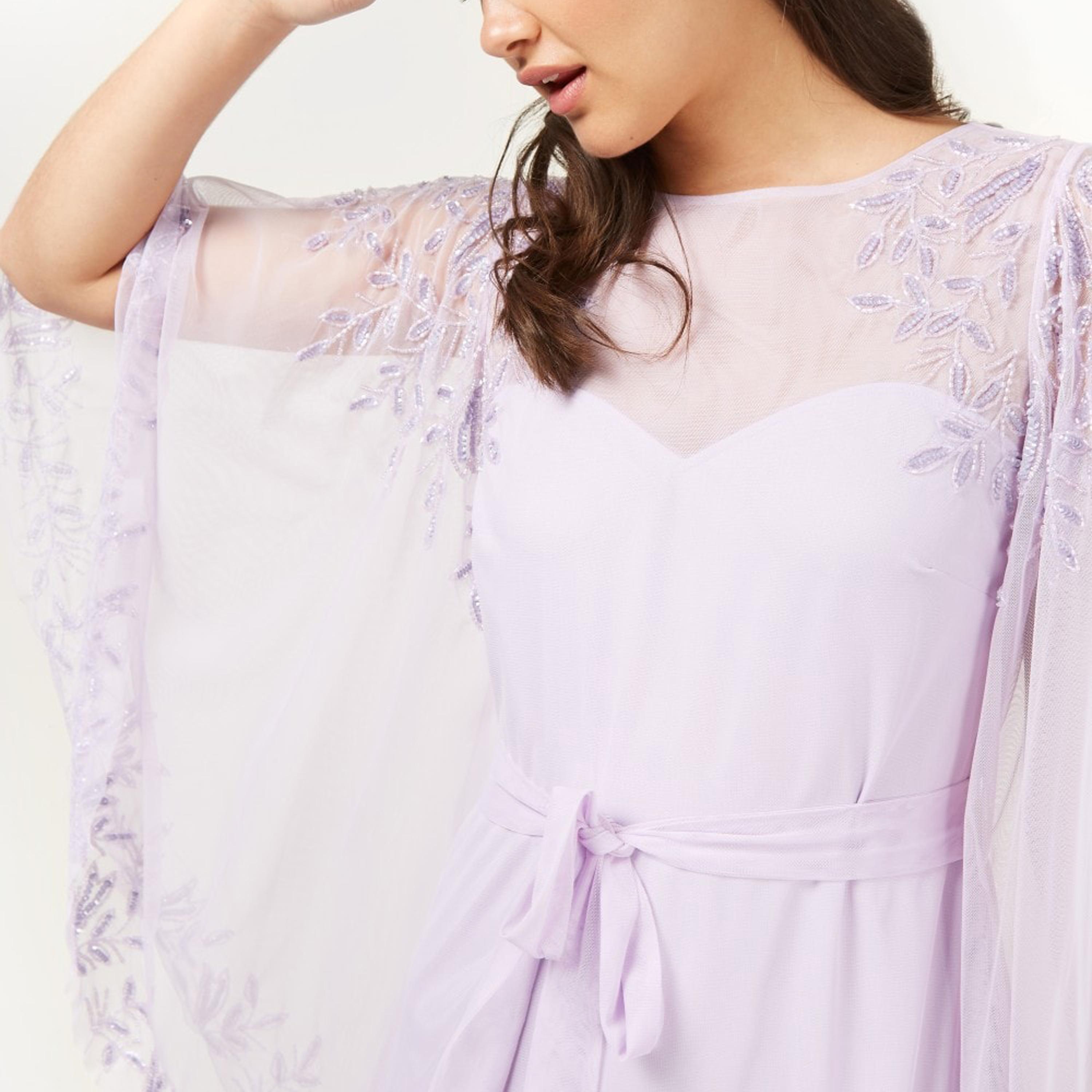 ليتل مسترس- فستان ماكس بشكل A مزين أكمام طويلة-women-clothing-dresses-image-2