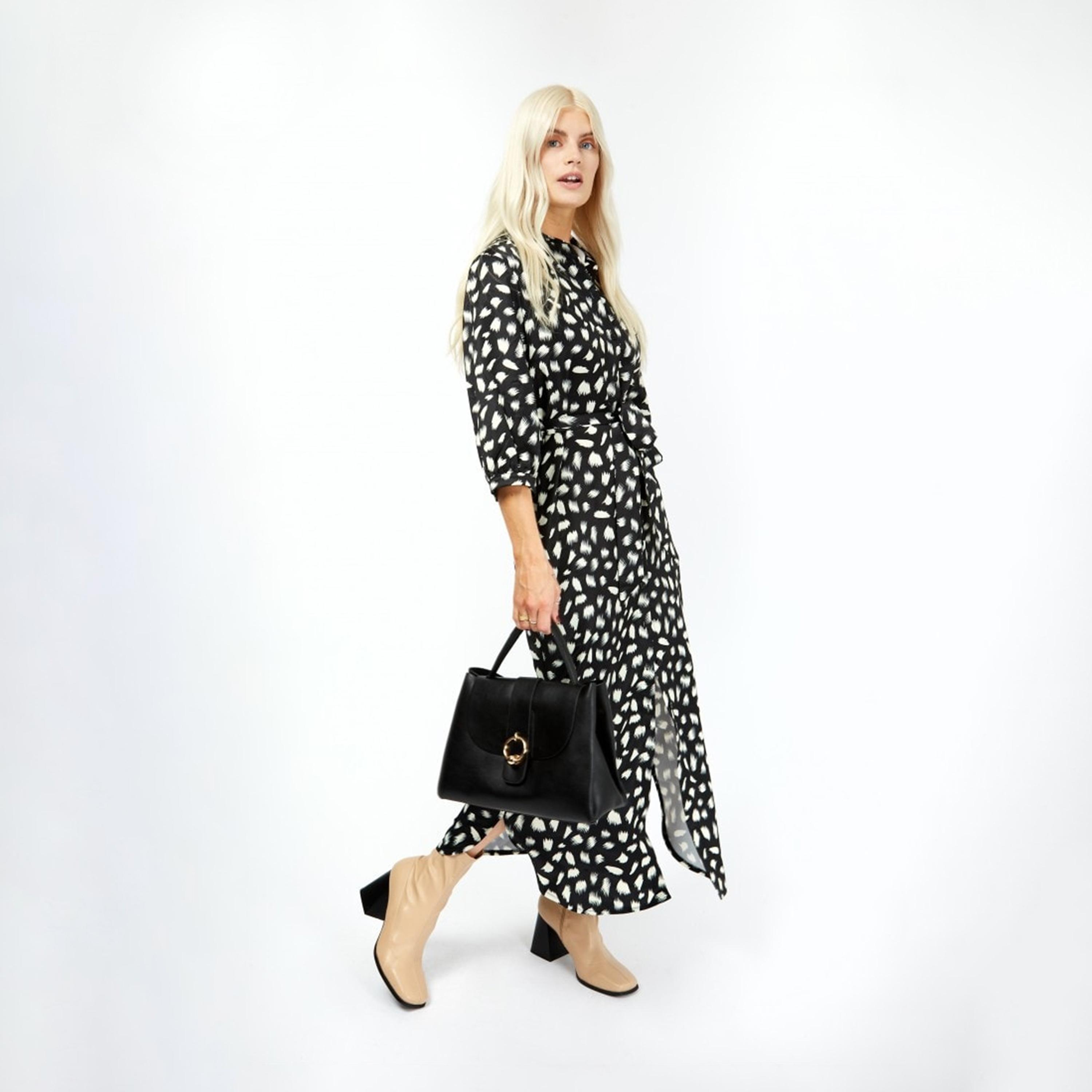 Little Mistress Printed High Neck Shirt Maxi Dress-women-clothing-dresses-image-1