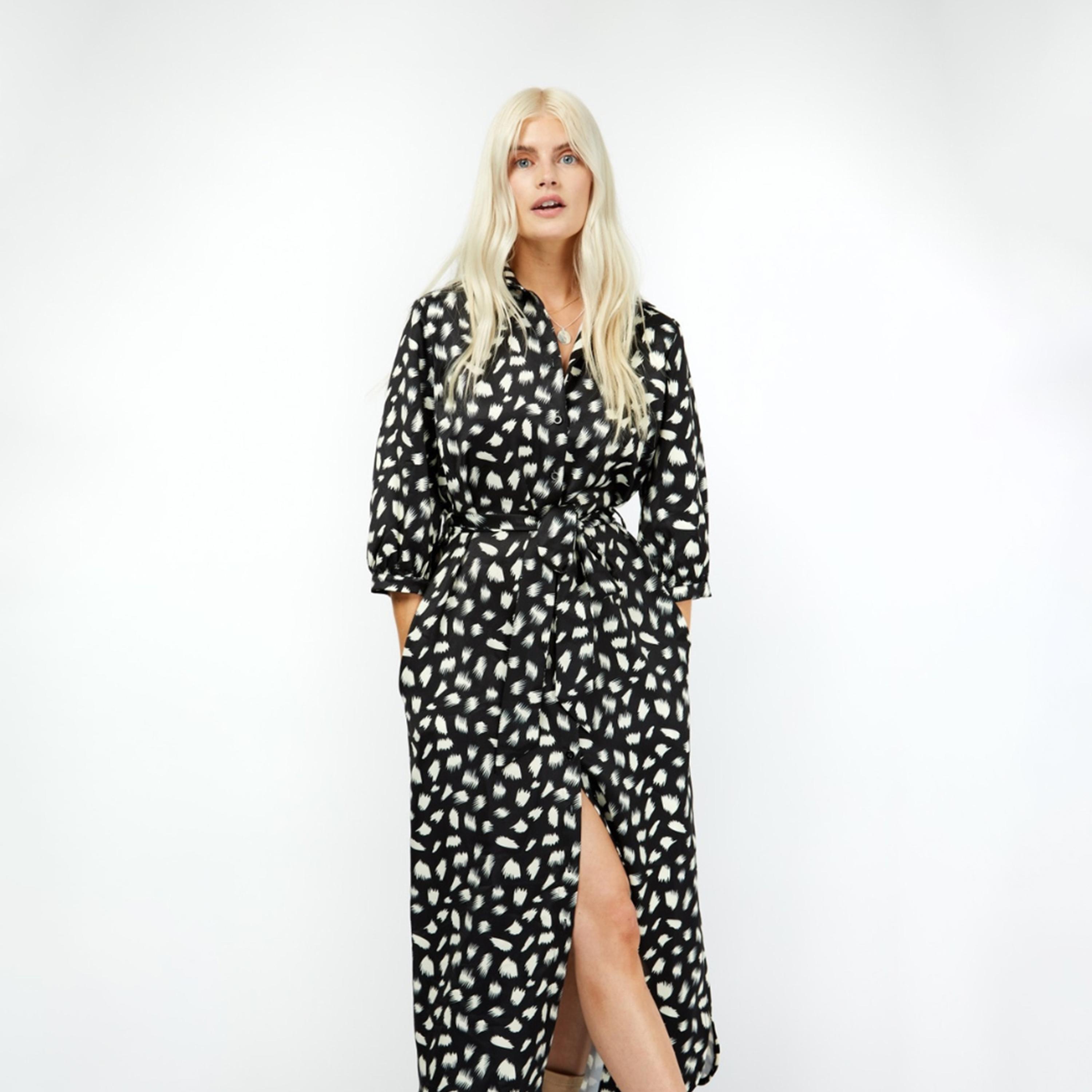 Little Mistress Printed High Neck Shirt Maxi Dress-women-clothing-dresses-image-2