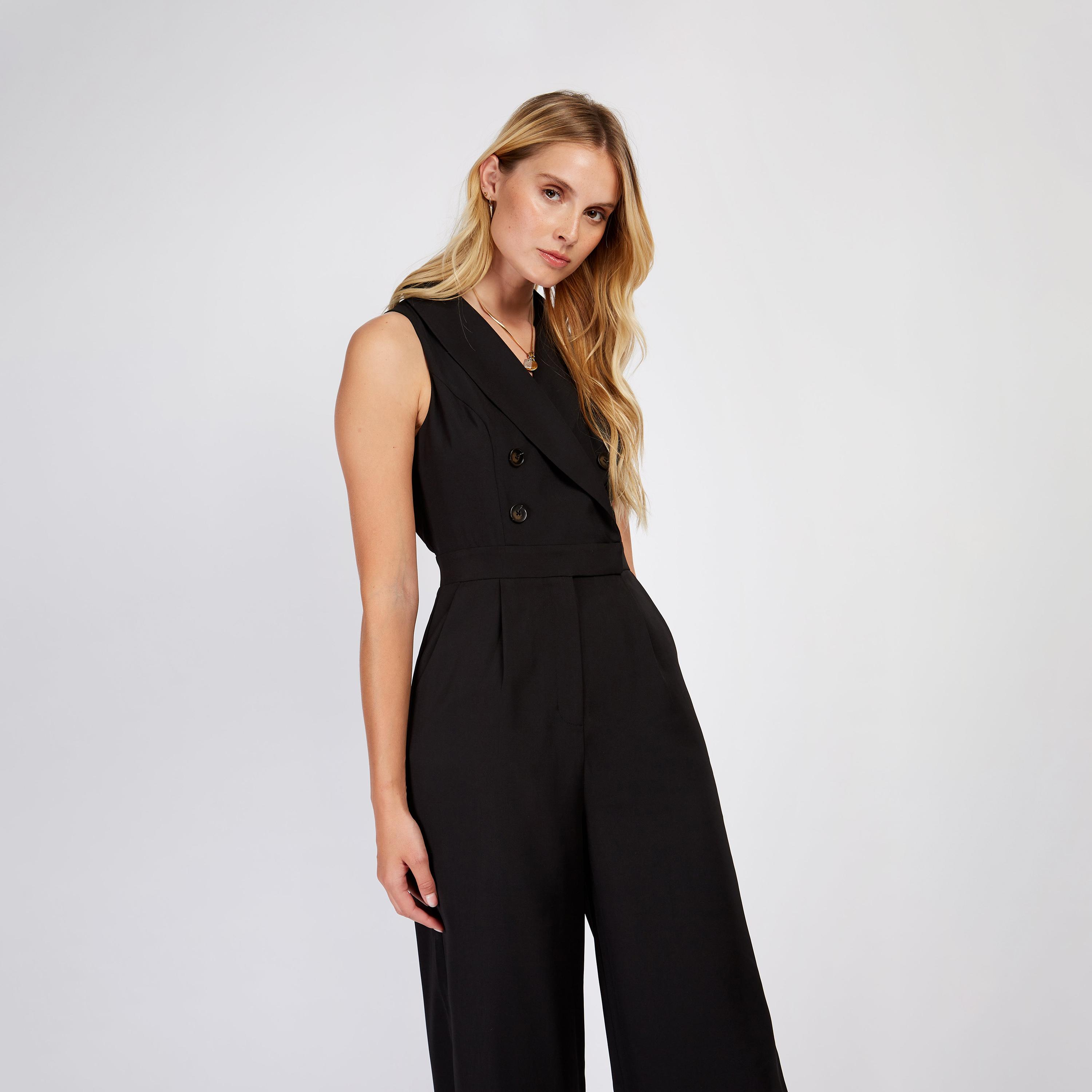 Little Mistress V-neck Sleeveless Jumpsuit-women-clothing-jumpsuits-image-2