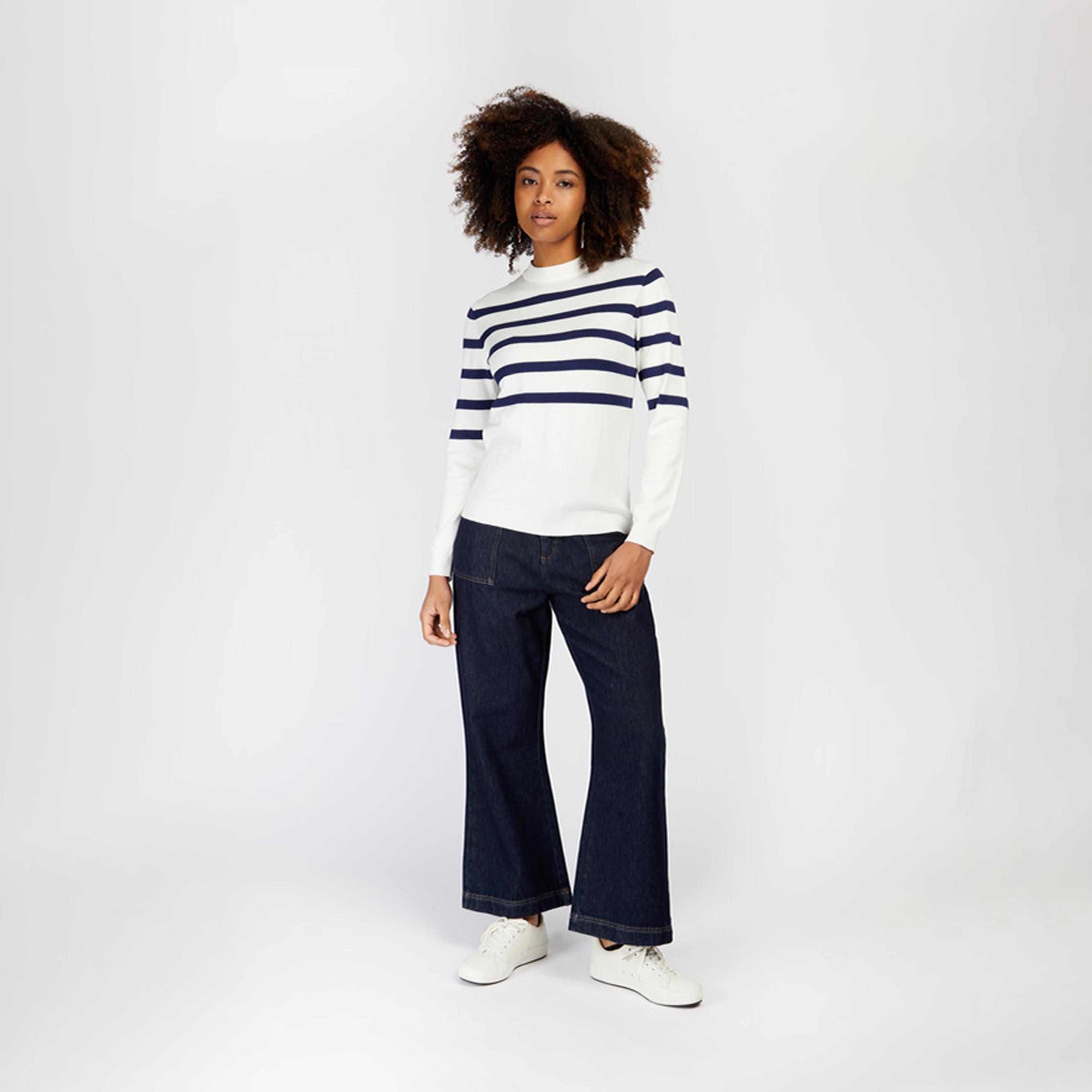 Little Mistress Stripes Crew Neck Long Sleeves Top-women-clothing-shirtsandblouses-blouses-image-2
