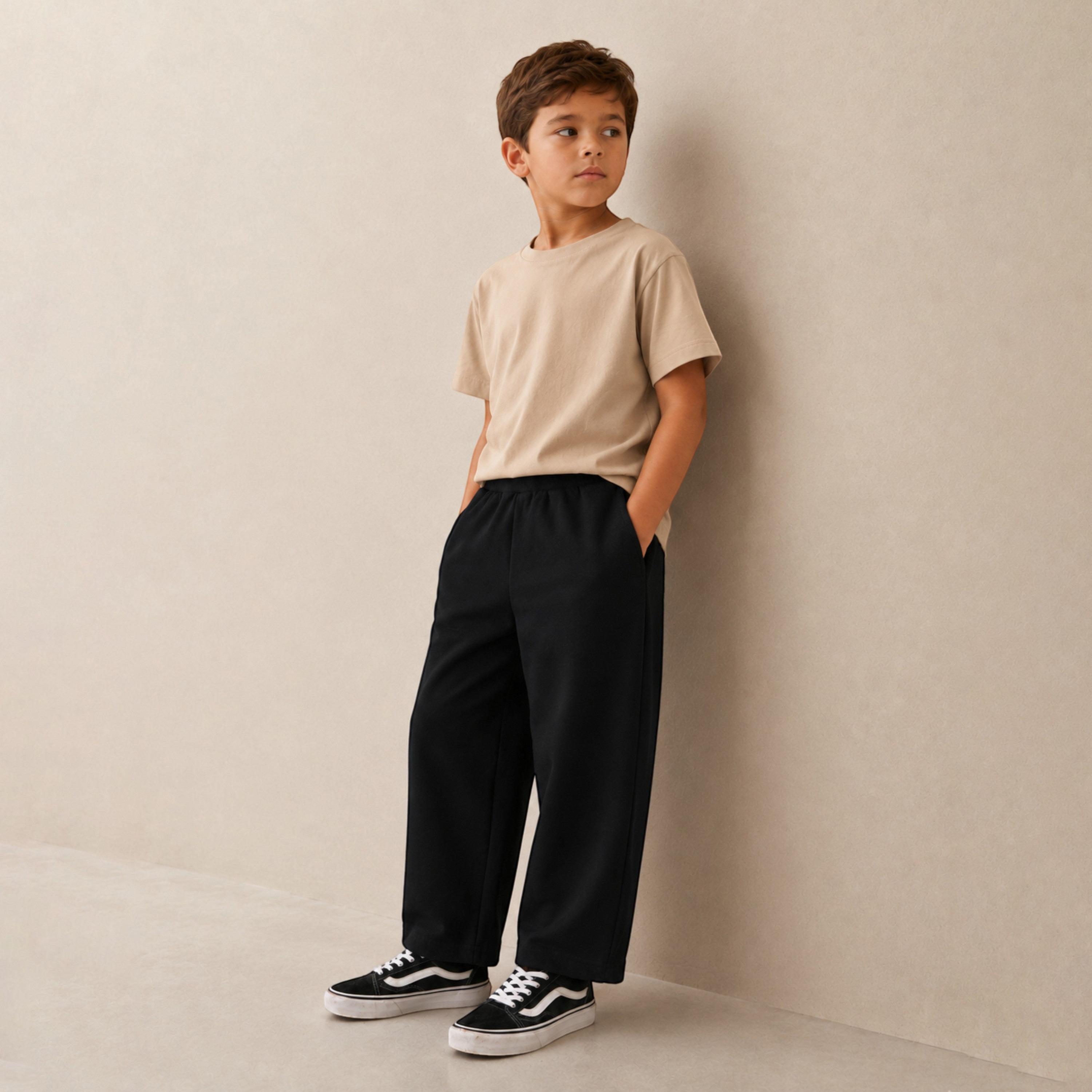 بنطال بتصميم بالون سادة بخصر مطاطي من فيكتور أند جين-boys-clothing-bottoms-joggersandtrackpants-image-3