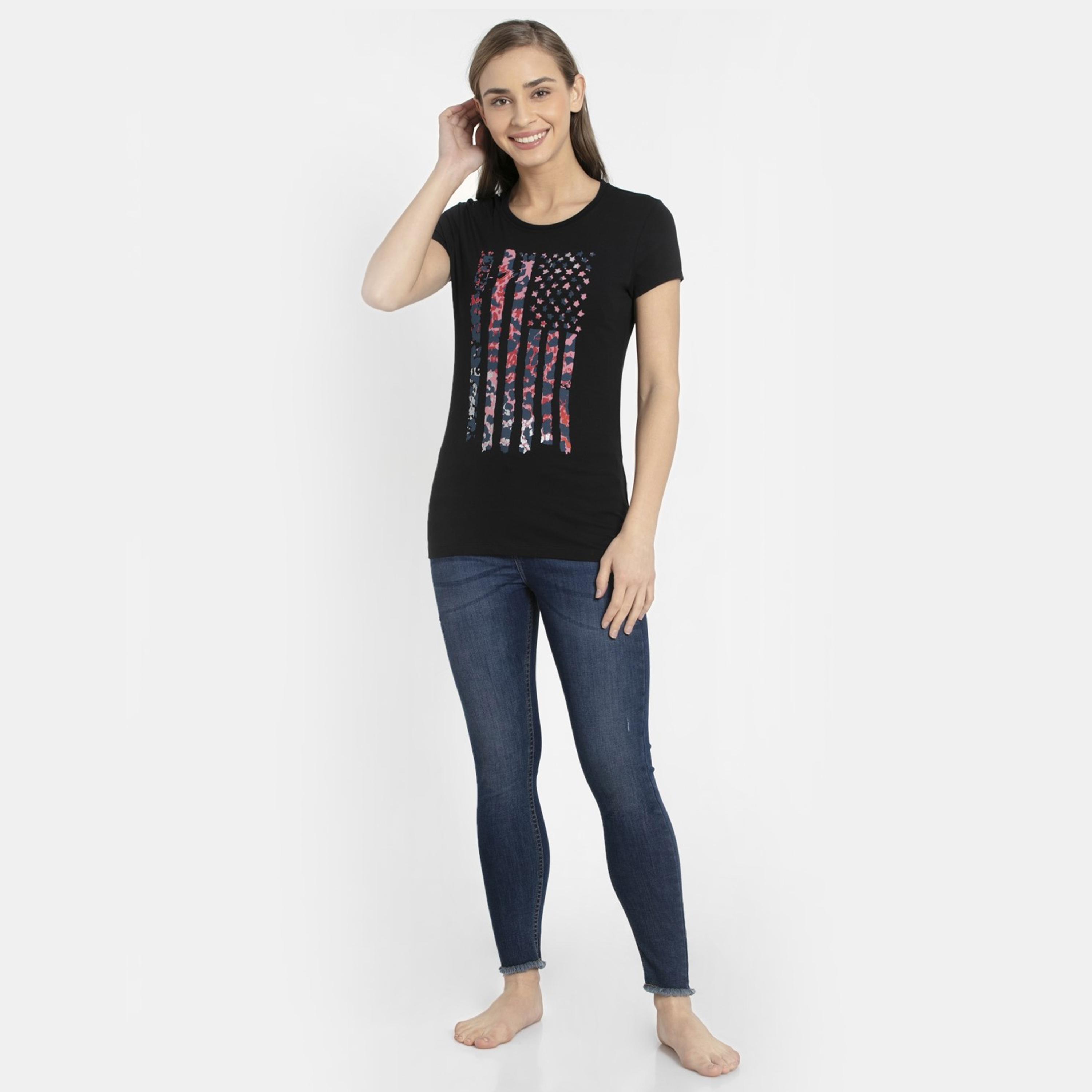 تي شيرت متنوع برقبة دائرية للنساء من جوكي-women-clothing-tshirts-image-10