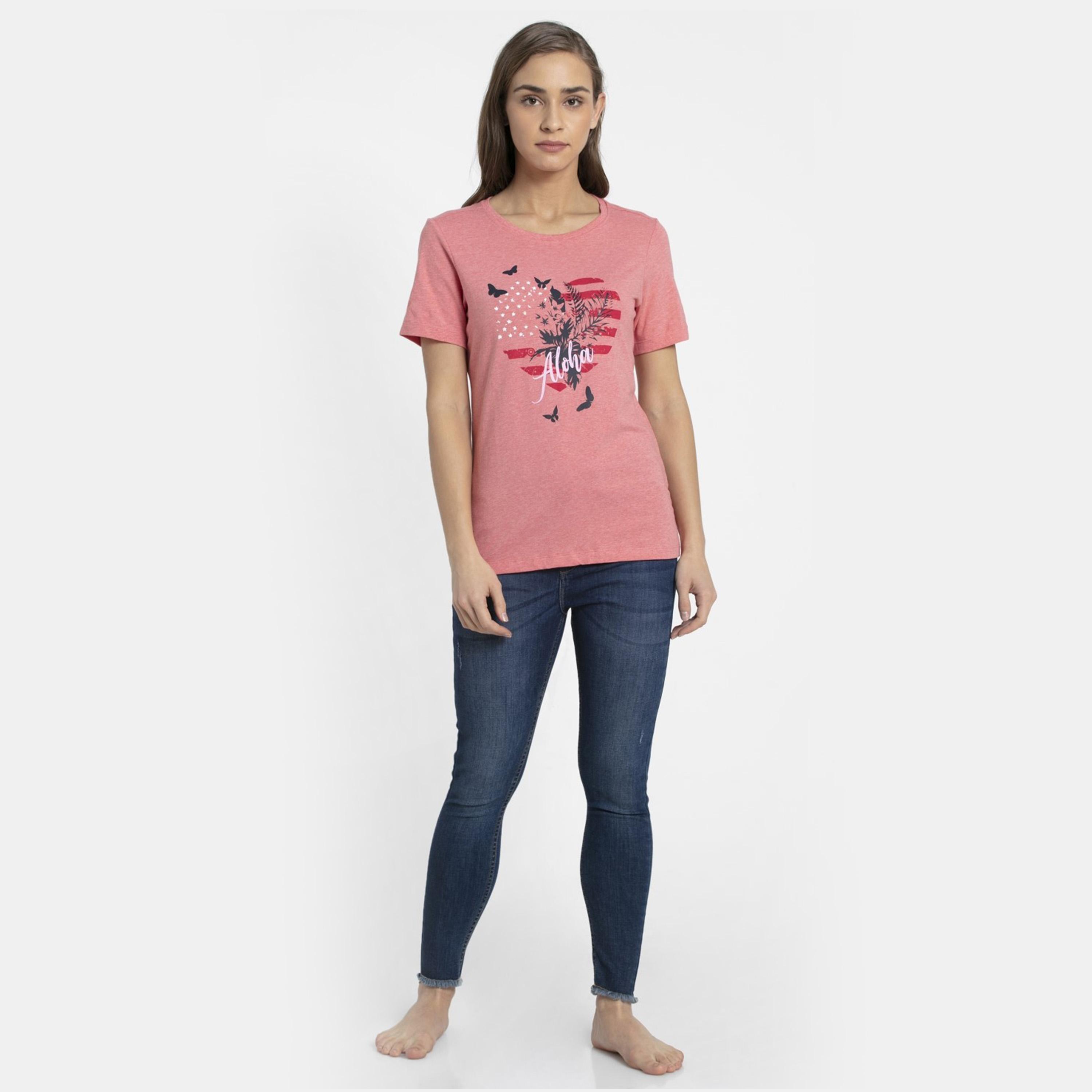 تي شيرت متنوع برقبة دائرية للنساء من جوكي-women-clothing-tshirts-image-44