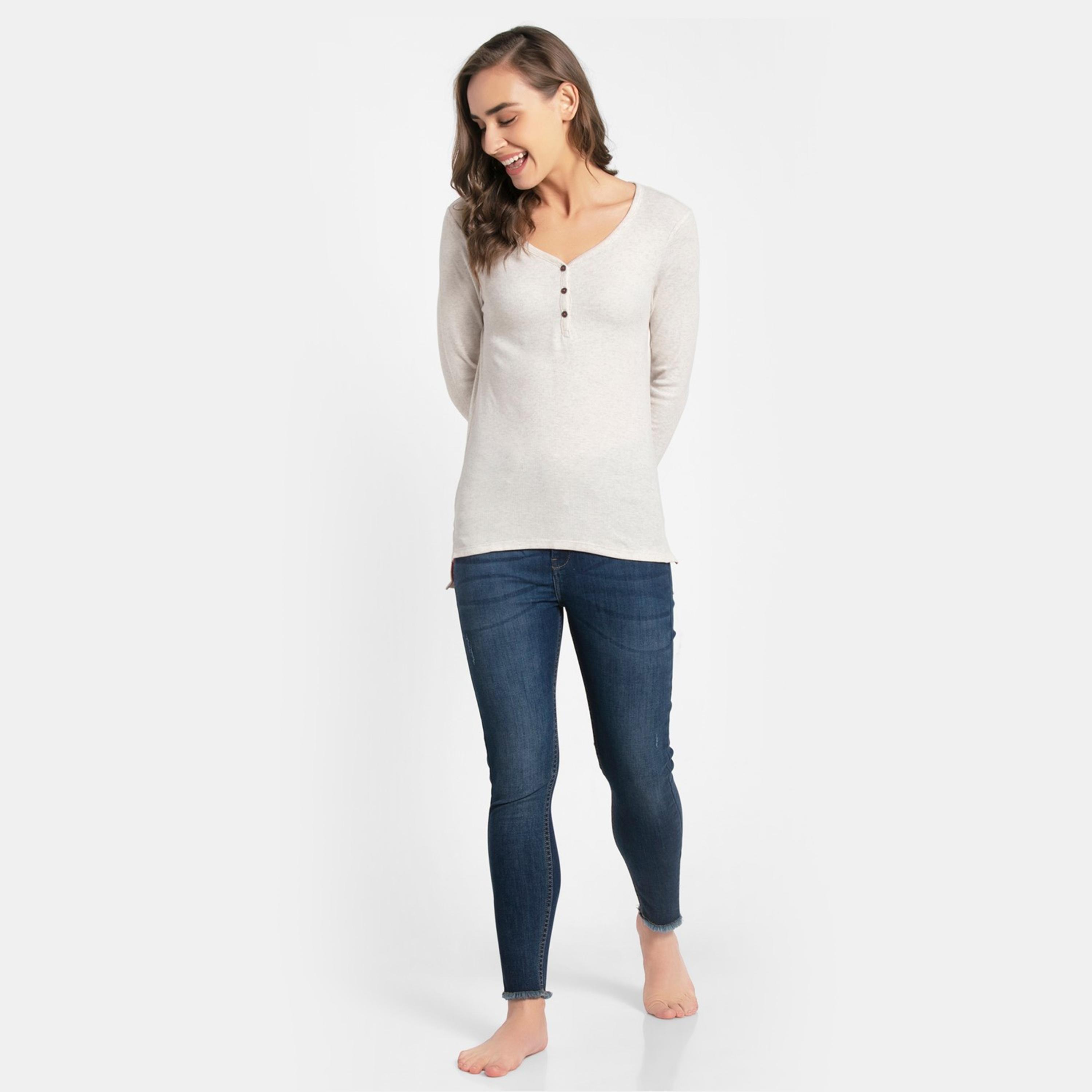 جوكي- قميص هنلي بأكمام كاملة نسائي يو اس ايه اوريجينالز-women-clothing-hoodiesandsweatshirts-sweatshirts-image-10