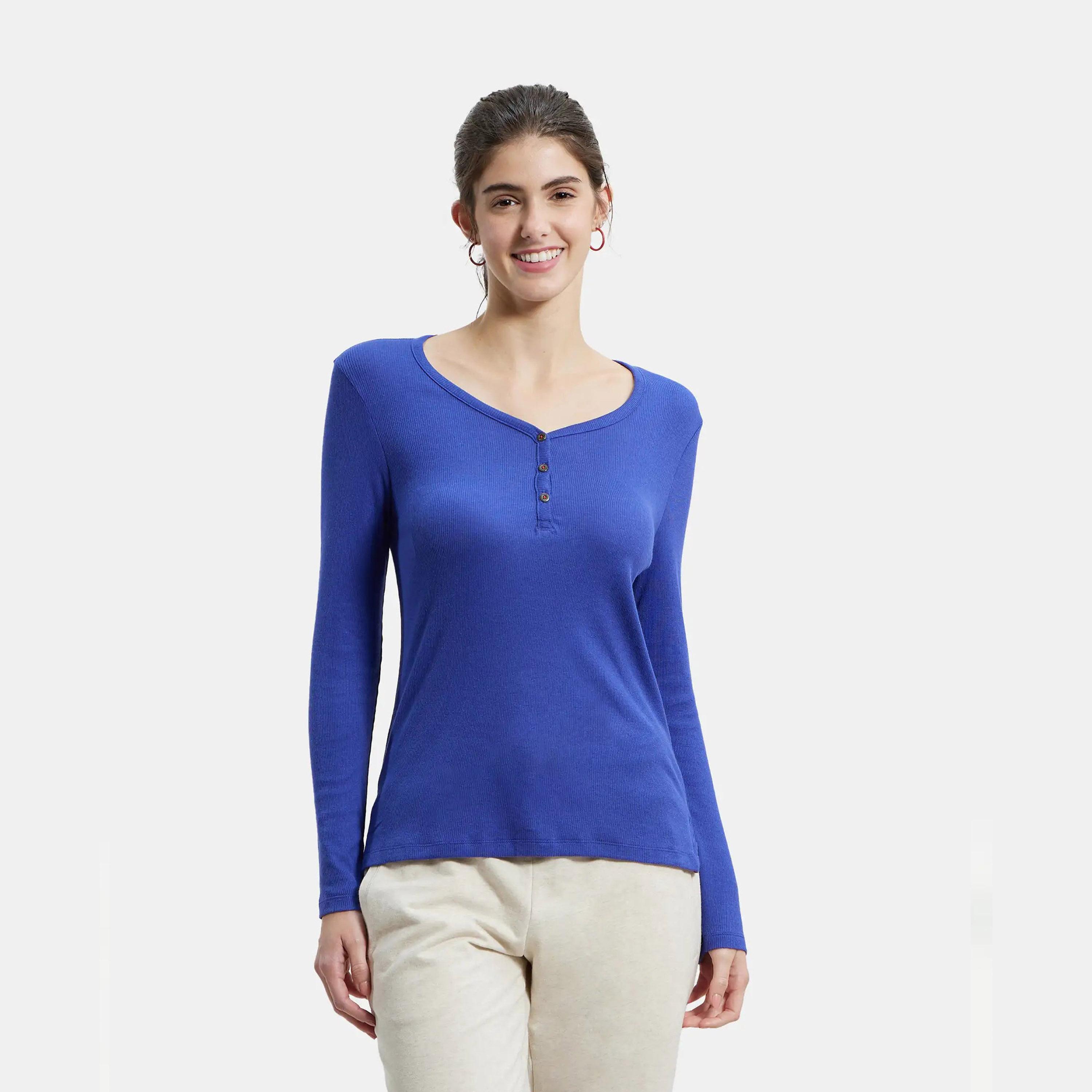 Jockey Women's USA Original Full Sleeve Henley-women-clothing-hoodiesandsweatshirts-sweatshirts-image-1