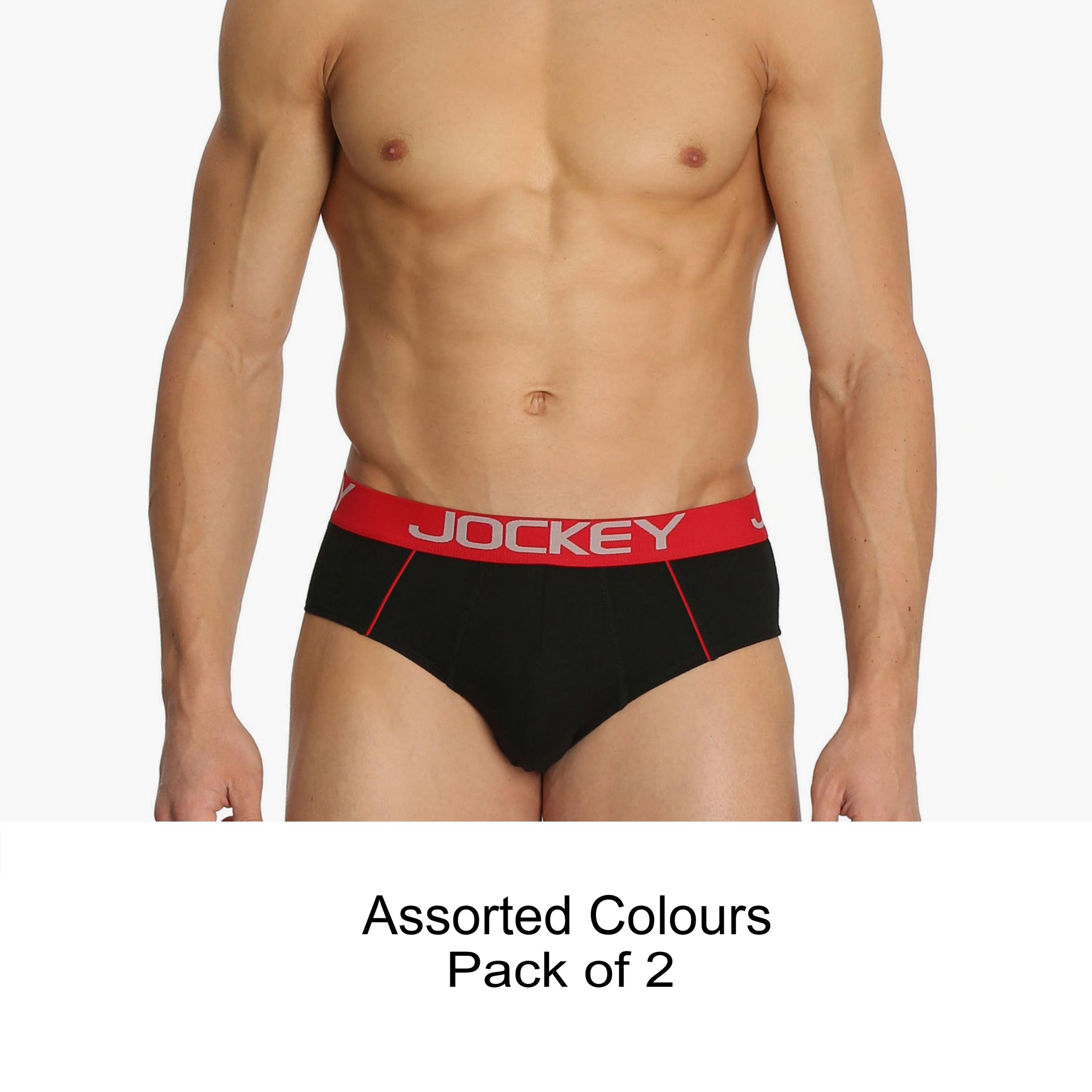 Jockey Assorted Pack of 2 Brand Print Waistband Men's Briefs-men-clothing-innerwear-underwear-image-1