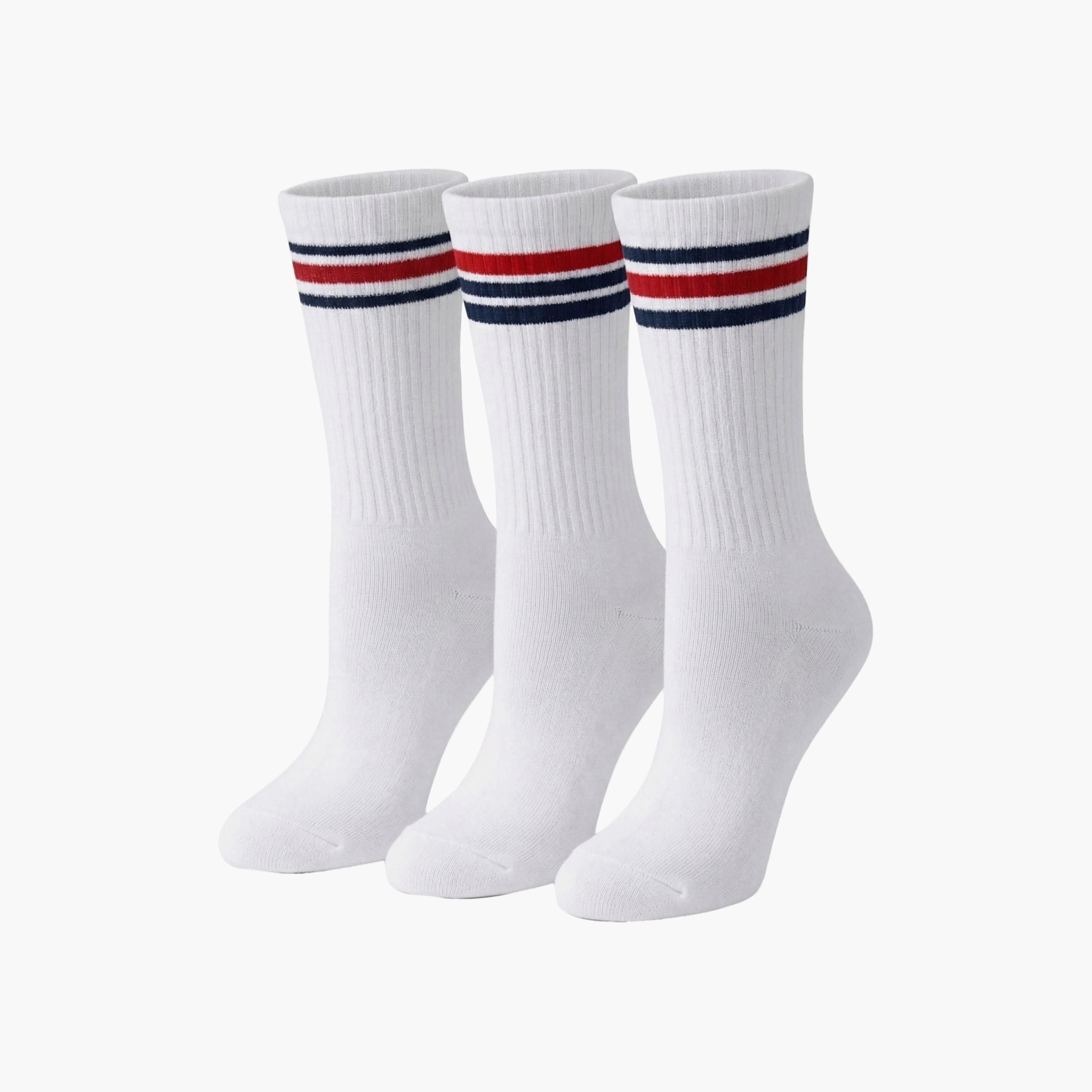 Victor and Jane 3-Pair Tipped Crew Length Sports Socks Set-girls-accessories-socks-image-1