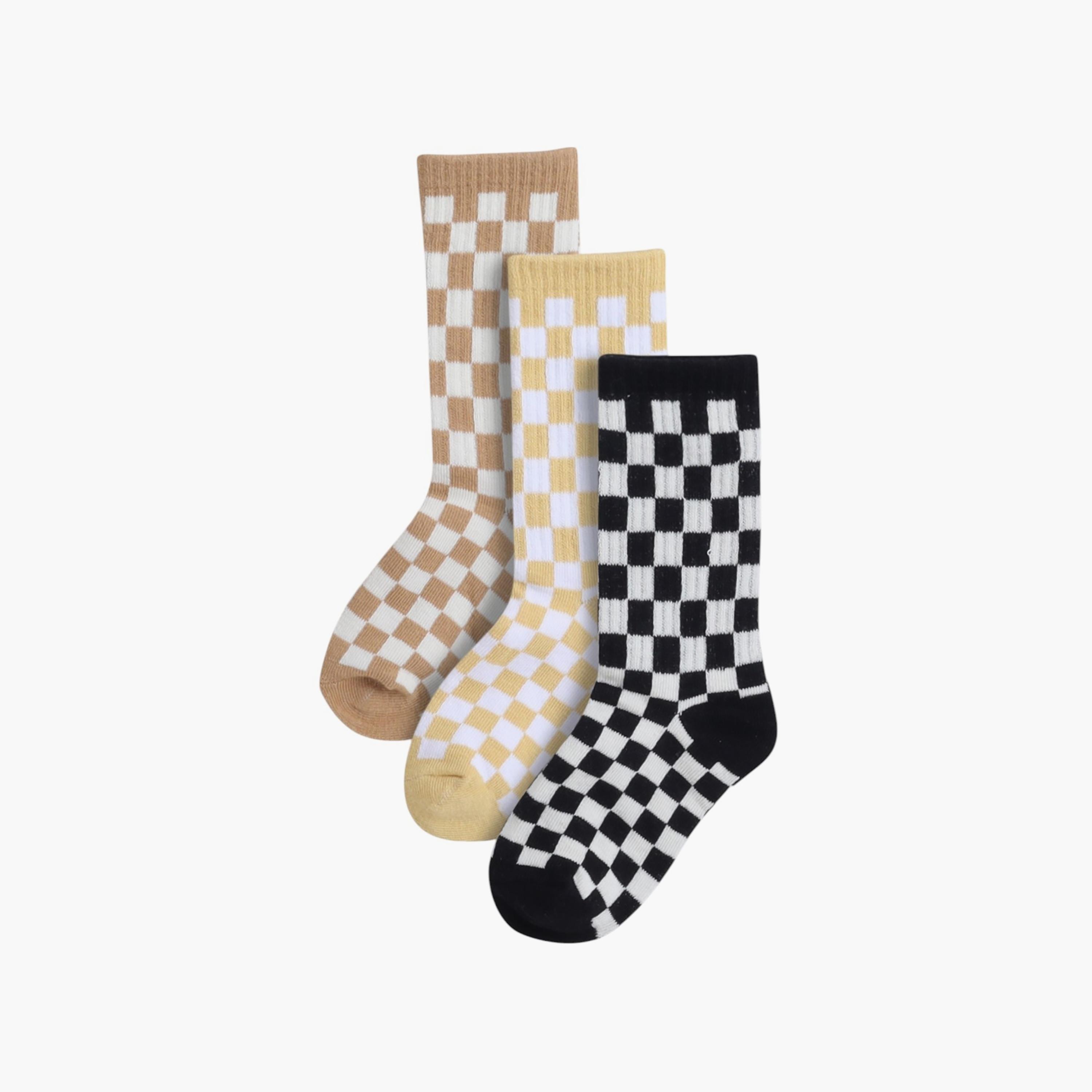 Victor and Jane 3 Pair of Checked Socks-boys-accessories-socks-image-1