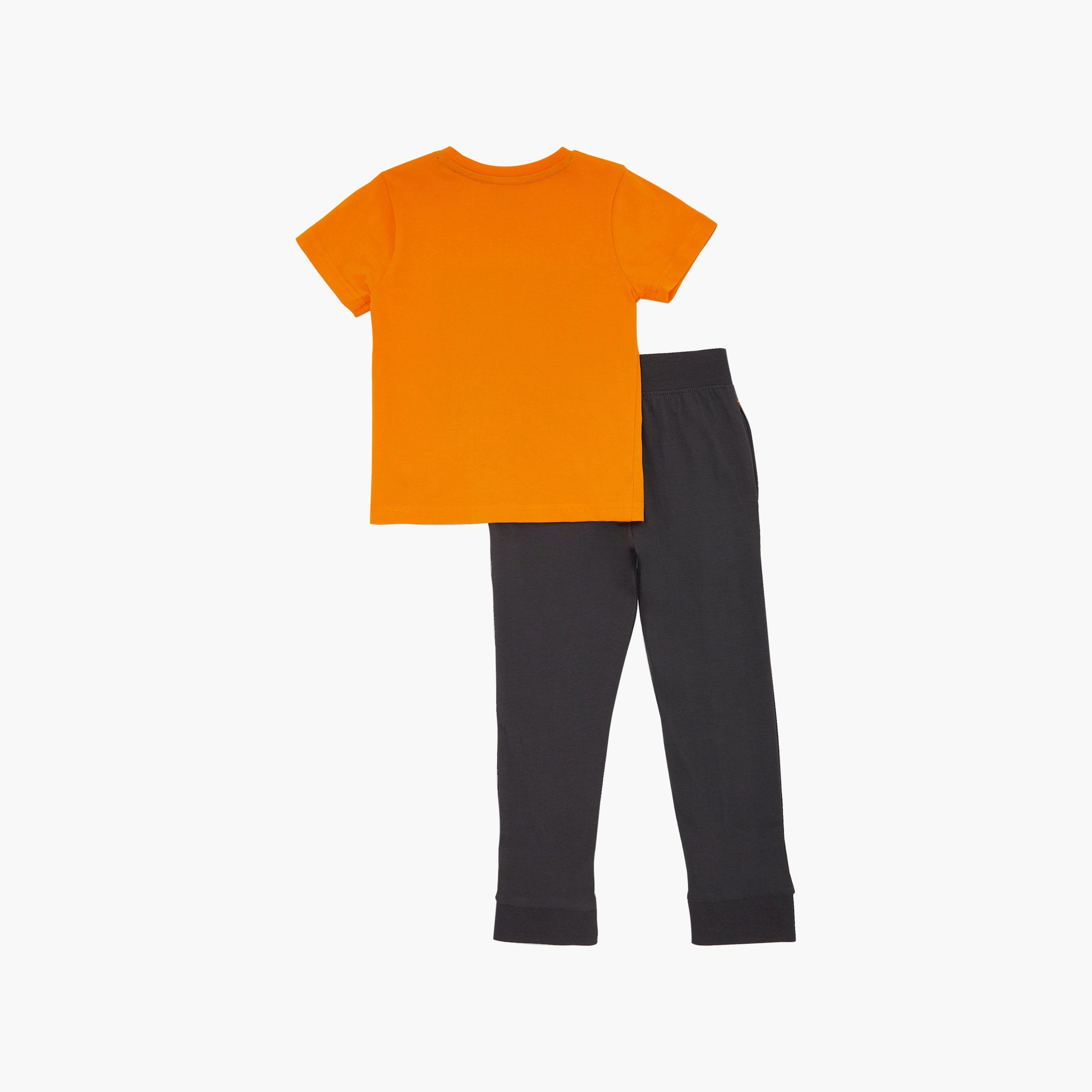 Victor and Jane Printed Short Sleeves T-Shirt with Joggers-baby-boys-clothing-setsandcoords-image-2